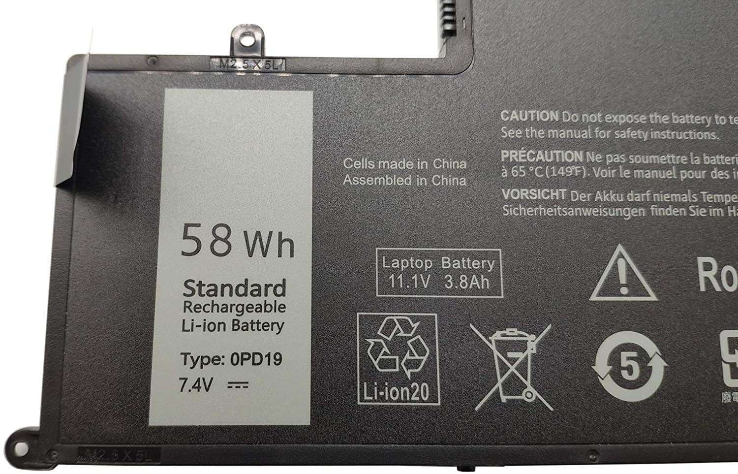 Tandirect New TRHFF 1V2F6 11.1V 58Wh Replacement Laptop Battery Compatible with Dell 14-5447 15-5547 Maple 3C, Dell 15 5445 5448 5545 5548 TRHFF prr13g01 01V2F6 Dl011307 0PD19 2