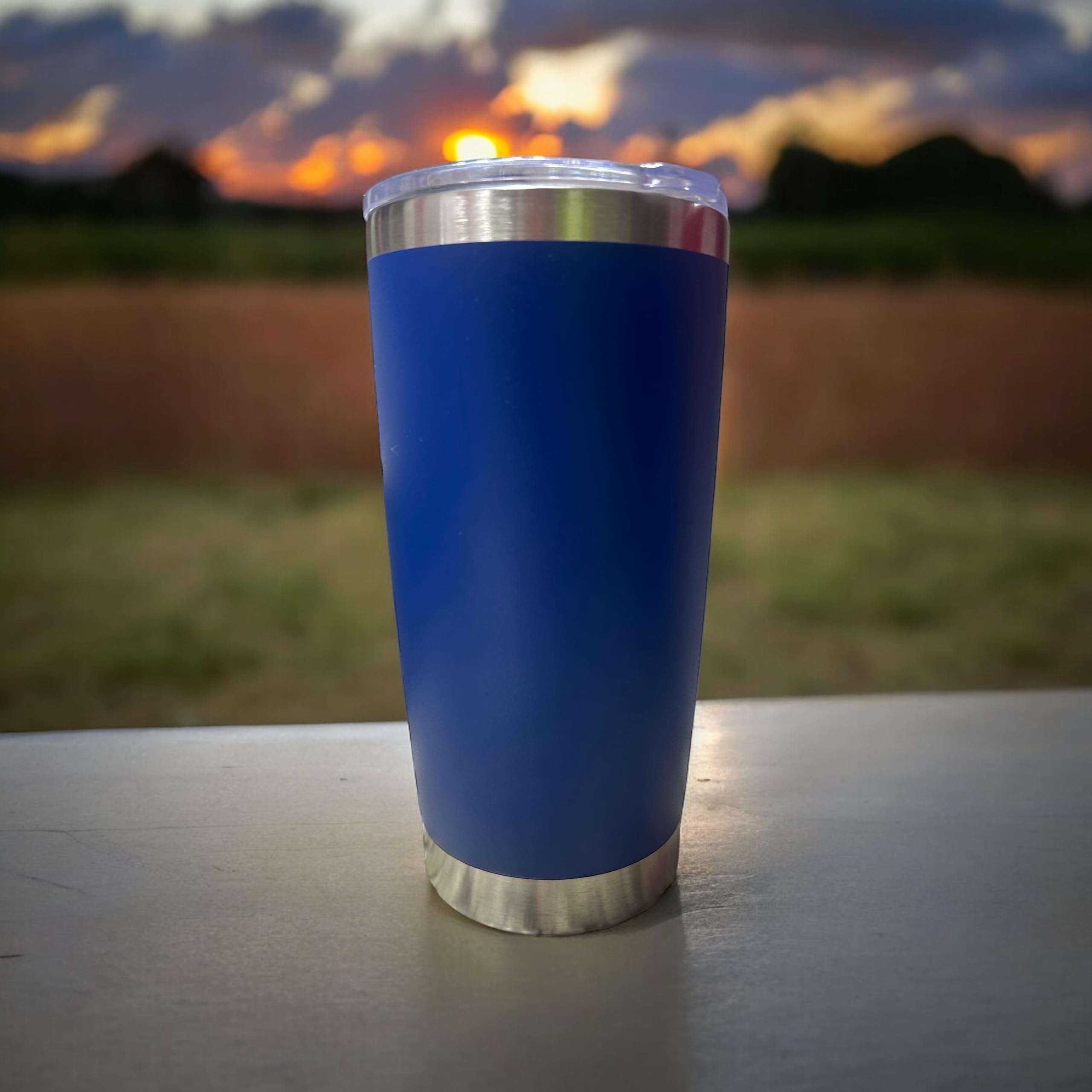 Generic 20 oz Stainless Steel Tumbler Powder Coated with Slide lid in Royal Blue 2