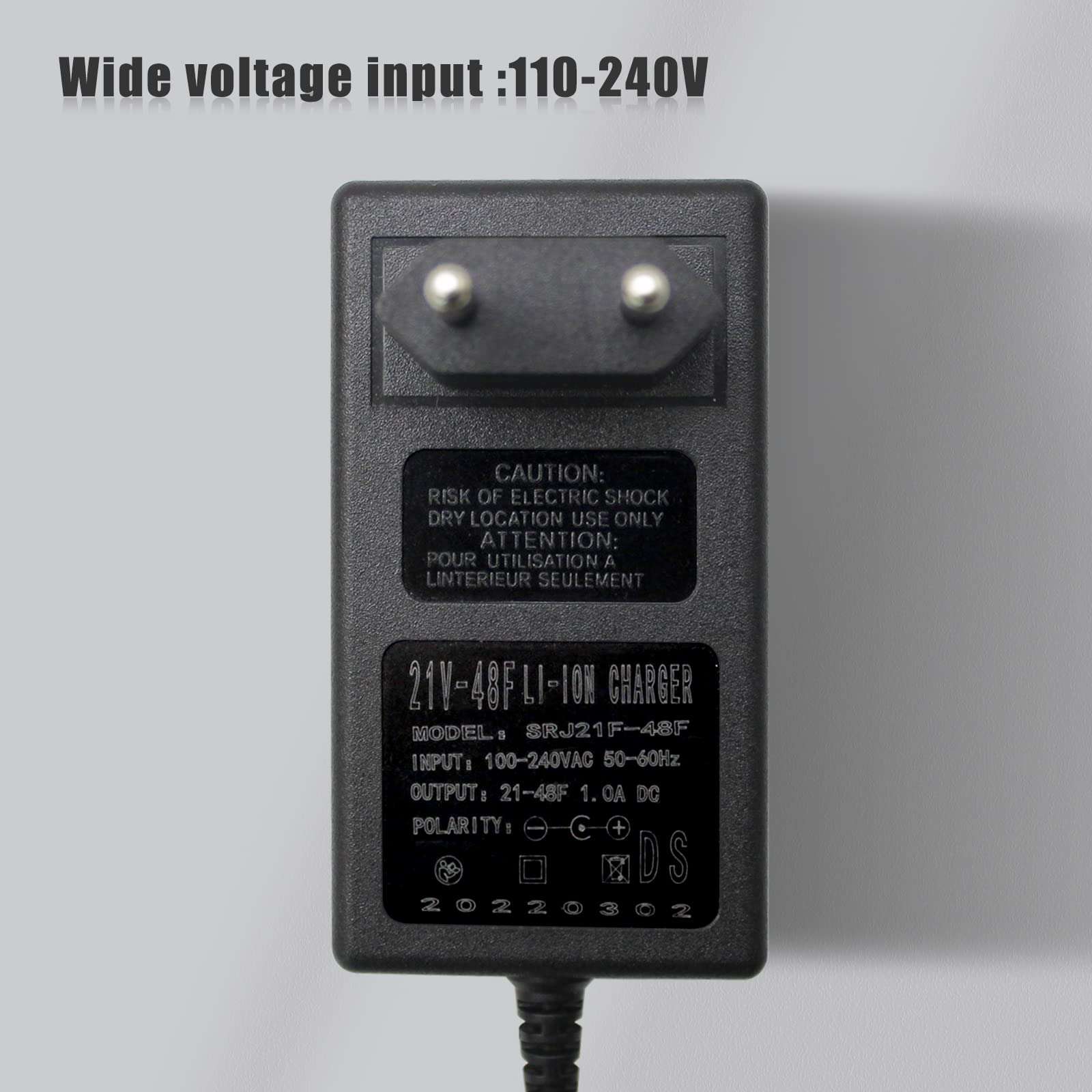 AC to DC Powertool Battery Charger: Output 21V / 1A Power Adapter for Mini Chainsaw Lithium-ion Batteries with 5.5mm Jack Charing Cable 5