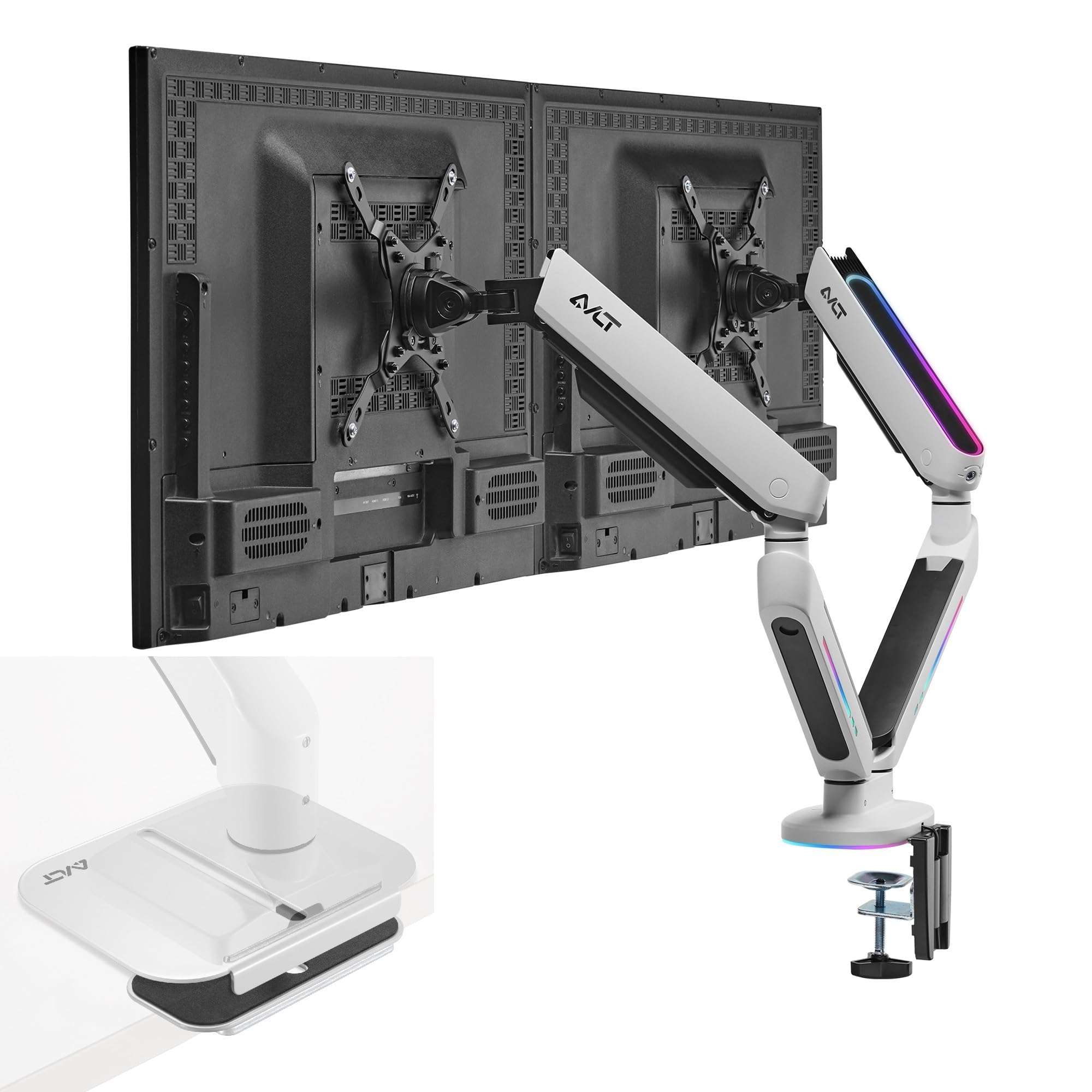 AVLT Dual RGB Monitor Arm and Reinforcement Plate 1