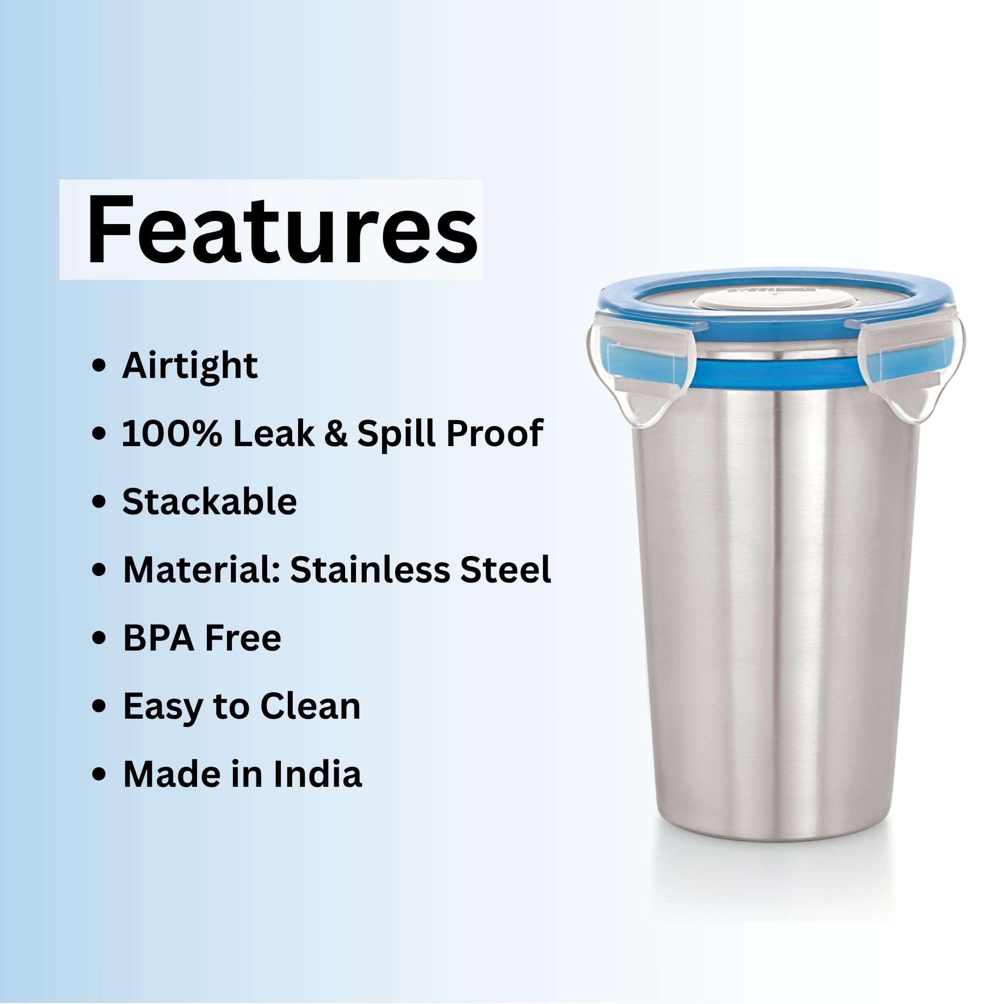 STEELLOCK Stainless Steel Tumbler with Lid, 325ML, BPA Free Water Tumbler, Leak Proof, Office Tumbler, Rust-Free, Easy Grip, Easy to Carry, Travel Bottle 4