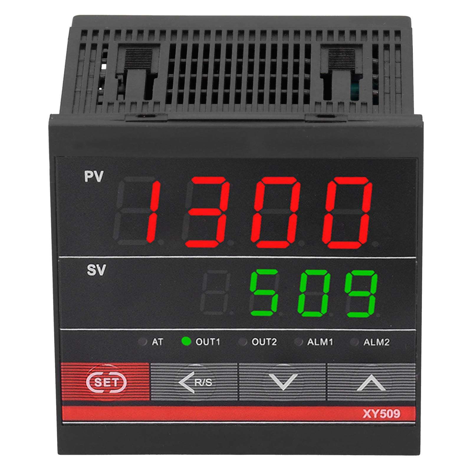 Universal Temperature Controller Dual Display 0-1300℃ Digital Thermostat ABS Heating and Cooling Relay for Temperature Pressure Flow Control 4