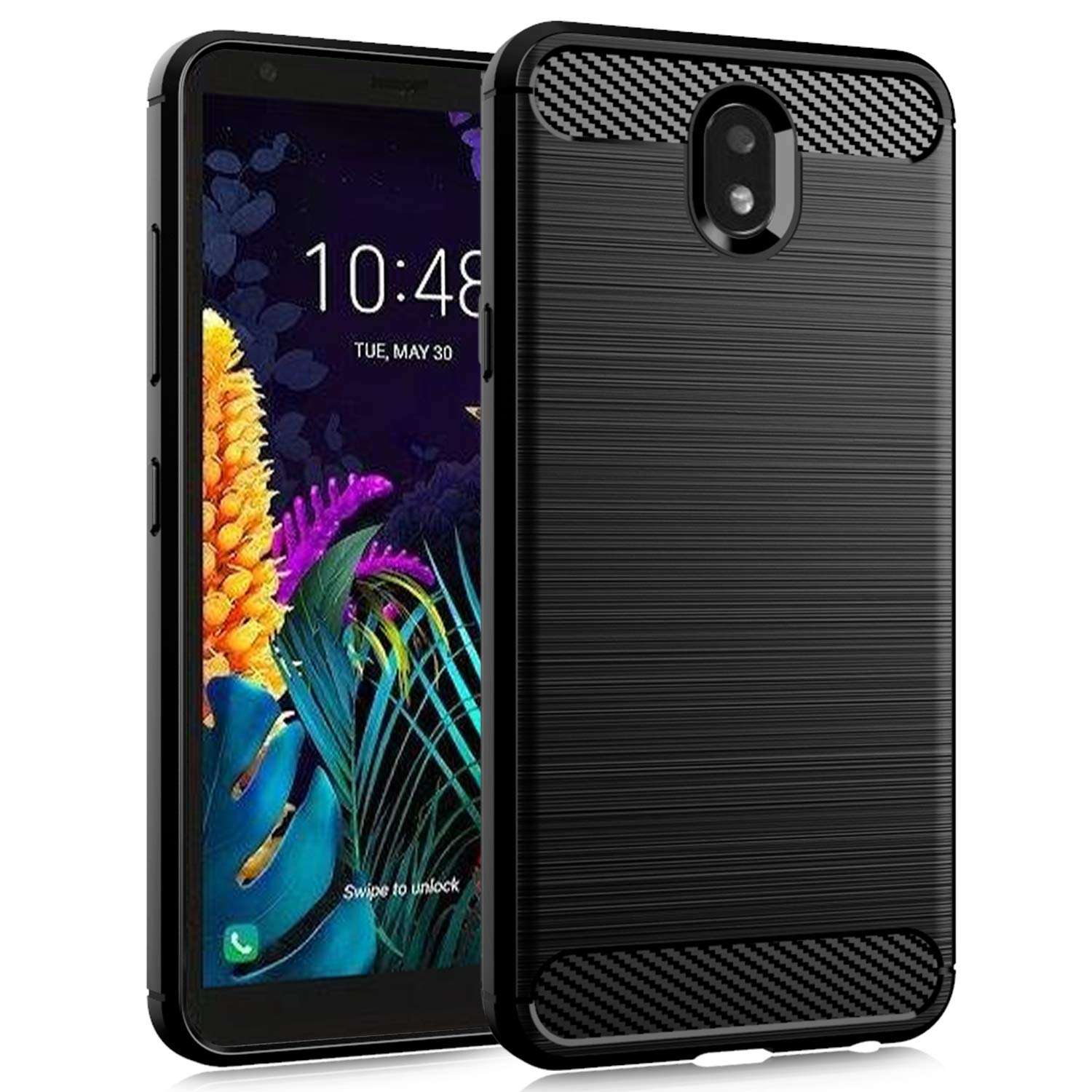 Dzxouui for LG Escape Plus case,LG K30 2019/Arena 2 case,Protective Phone Cover Shockproof Soft TPU Cases for LG K30 2019/X2 2019/Arena 2/Tribute Royal/Journey LTE/Escape Plus(DL-Black) 1