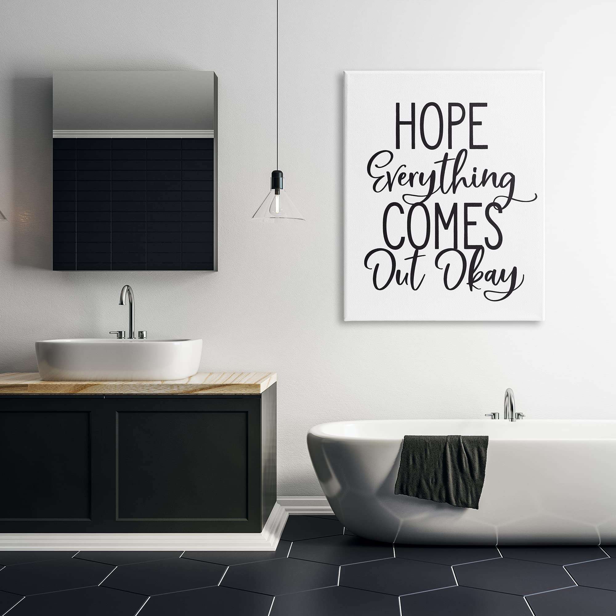 Stupell Industries Casual Bathroom Calligraphy Sign Humor Phrase, Design by Lettered and Lined 3