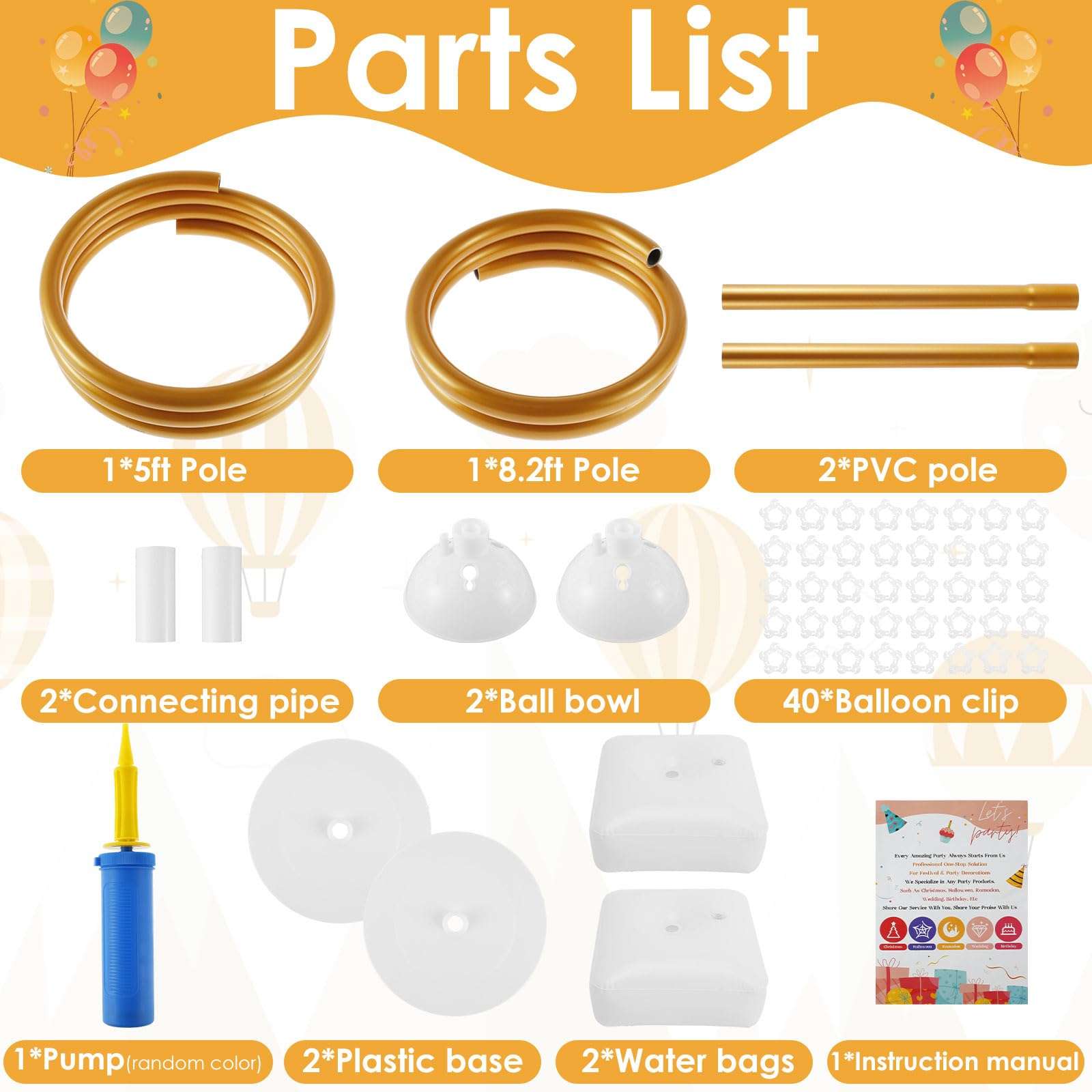 Reusable Balloon Arch Kit, Free Bending Shape 8.2ft & 5ft Adjustable Half Balloon Arch Stand with Base, Balloon Hoop Frame, Balloon Arch Frame for Wedding Baby Shower Birthday Party Decoration 3