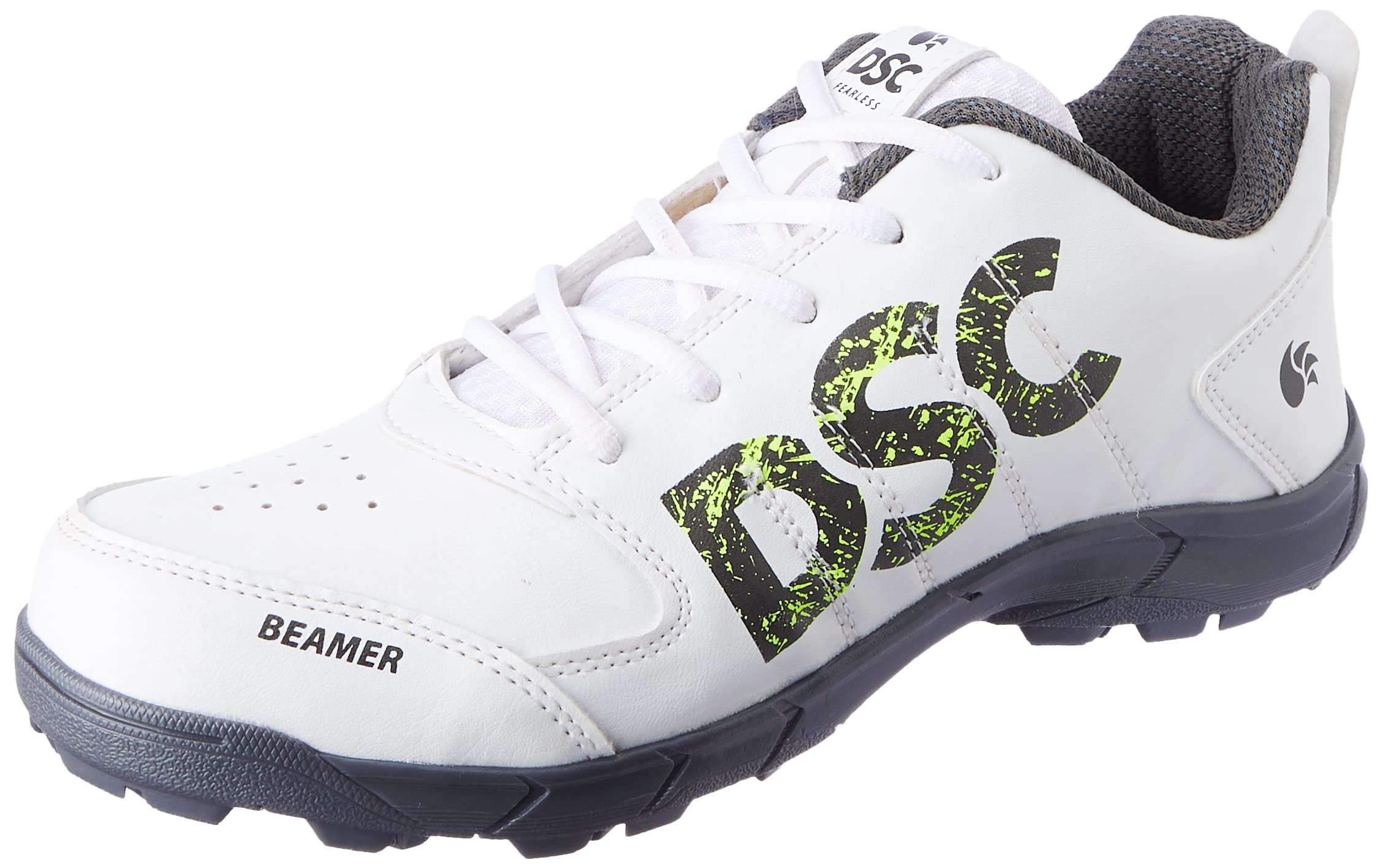 DSC Beamer Cricket Shoe for Men & Boys (Light Weight | Economical | Durable | Size UK: 11) Grey-White 1