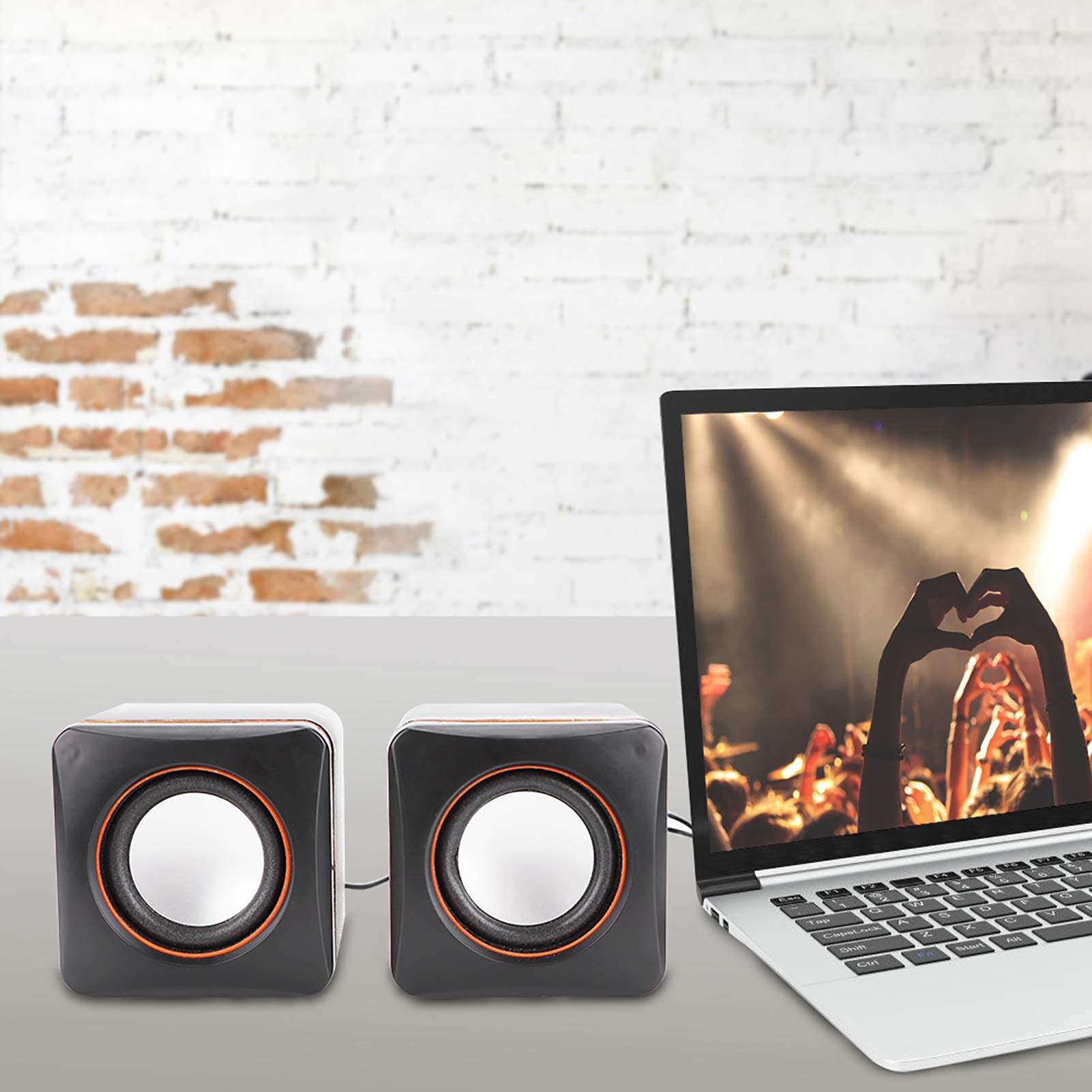 Mini Wired Speaker, 3.5mm Jack, USB Port, PC Computer, MP3, MP4, for Laptop(Two-Channel) 4