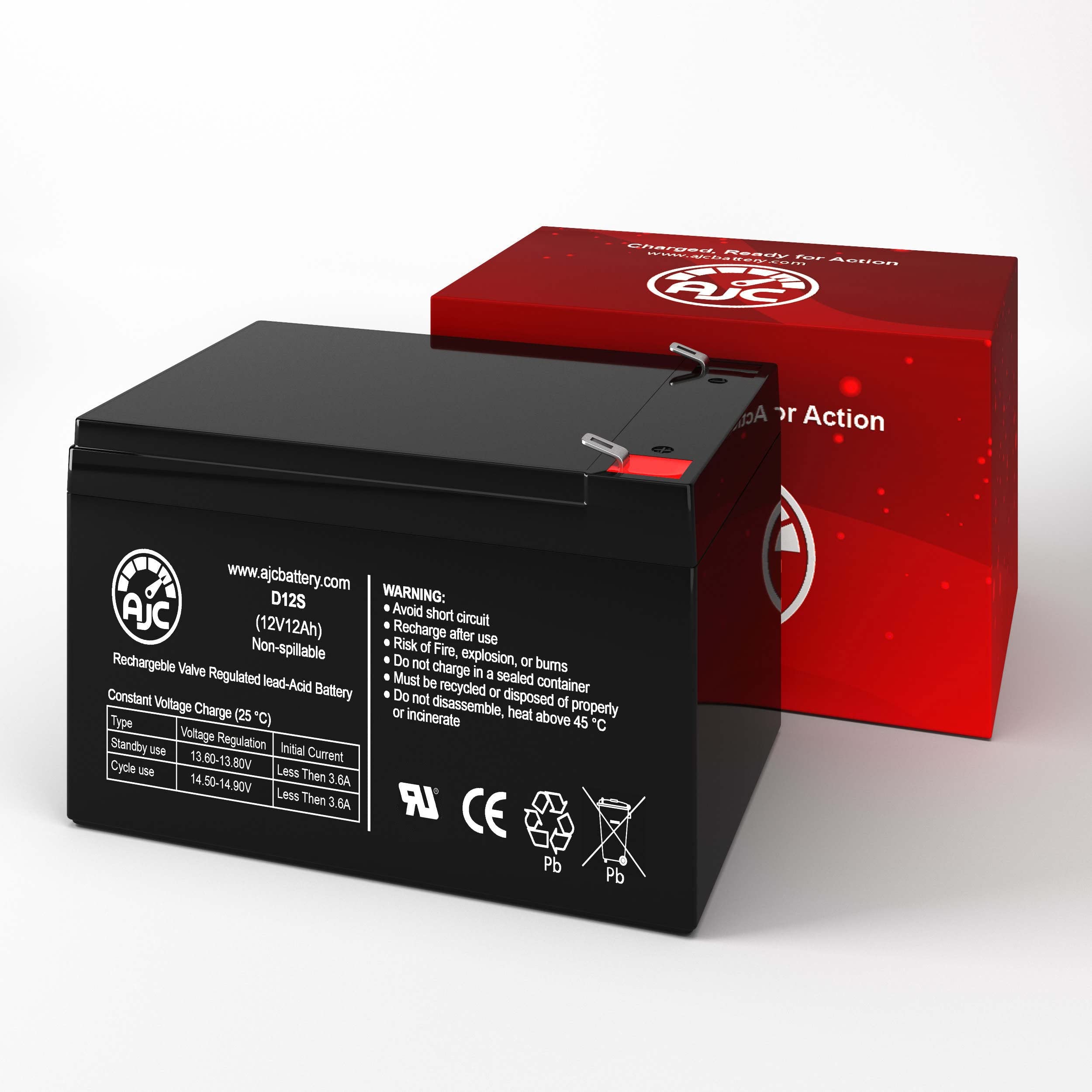 AJC Battery Compatible with Star II ES06 12V 12Ah Electric Scooter Battery 3