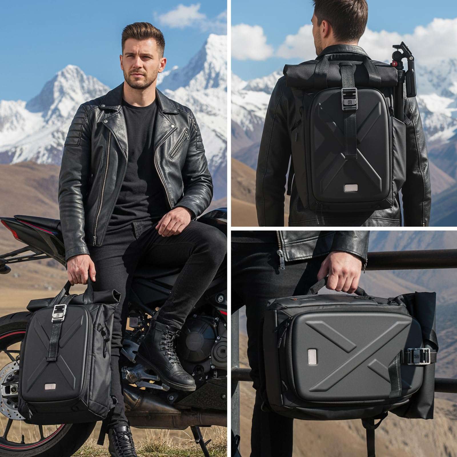 Besnfoto Hardshell Camera Backpack,DSLR SLR Mirrorless Camera Bag Waterproof with 15.6'' Laptop Compartment Tripod Holder Photography Camera Case Compatible for Canon/Nikon/Sony/Drone 4