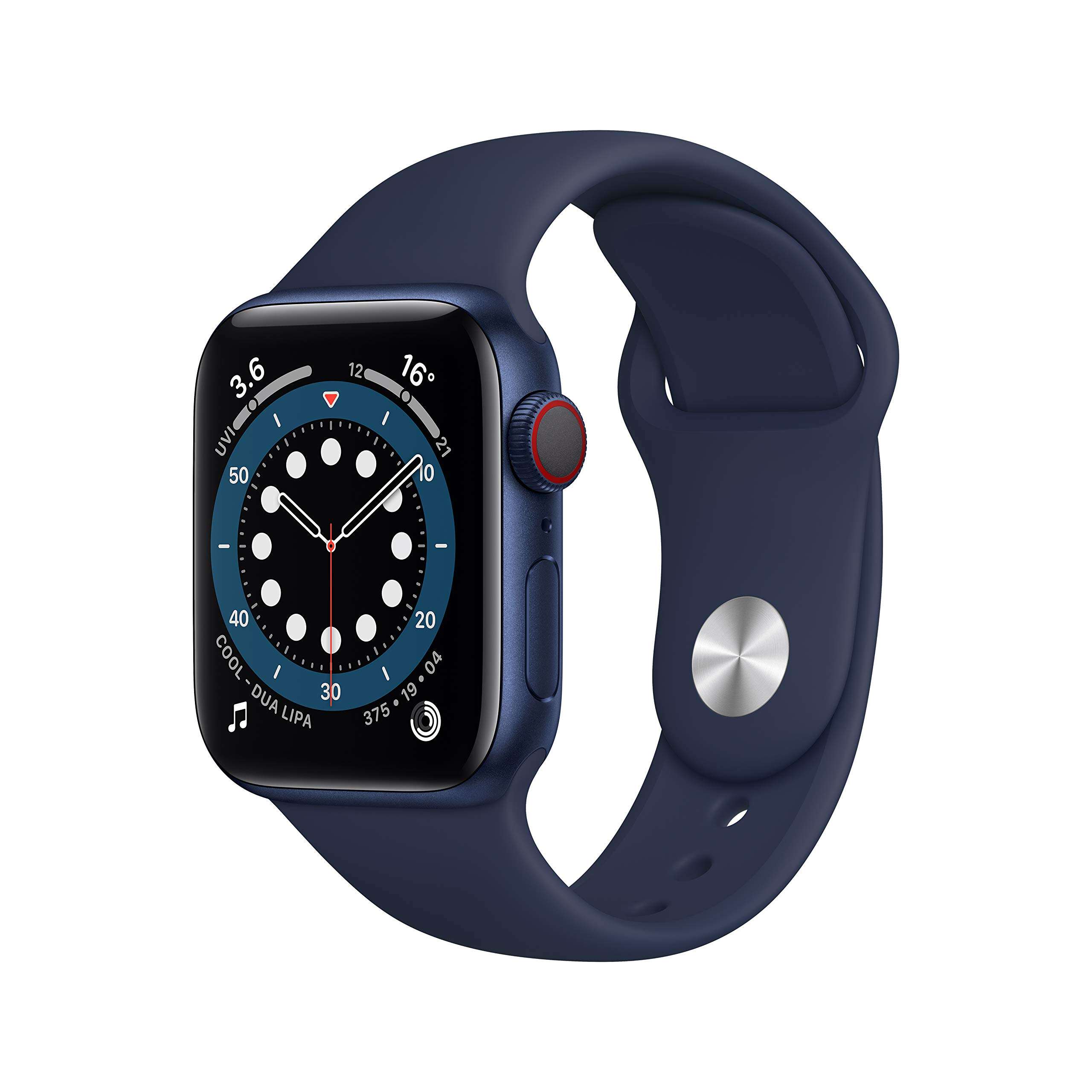 Apple New Watch Series 6 (GPS + Cellular, 40mm) - Blue Aluminium Case with Deep Navy Sport Band 1