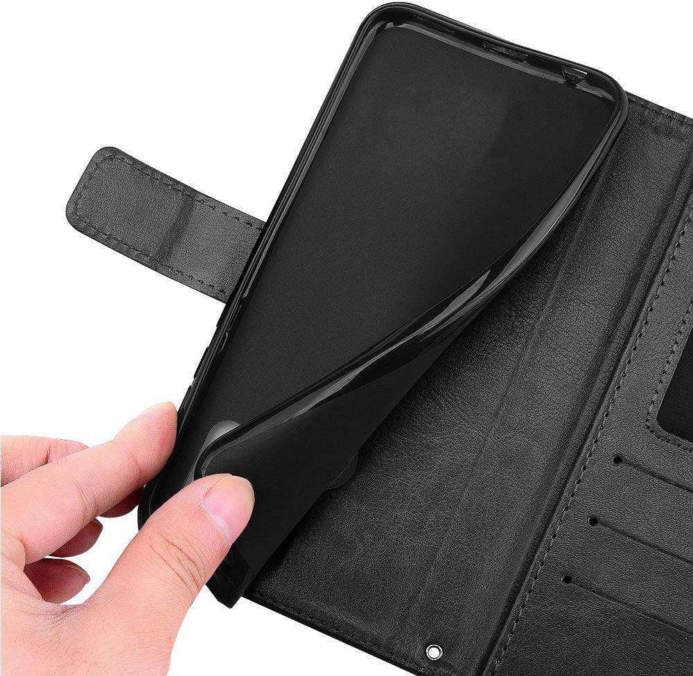 Frazil Vintage Leather Finish Flip Cover for Infinix Note 12 Pro, Infinix Note 12 Pro 4G | Inside Pockets & Inbuilt Stand | Wallet Style Back Case | Magnet Closure (Black) 6