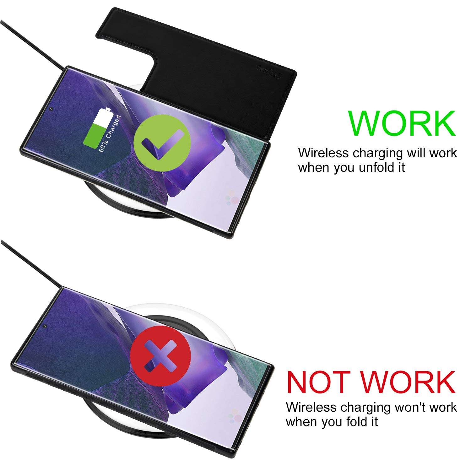 Migeec Samsung Galaxy Note 20 Ultra 5g Case with Card Holder - Wallet Case [Shockproof] with PU Leather Card Pockets Flip Cover for Samsung Galaxy Note 20 Ultra, Black 6