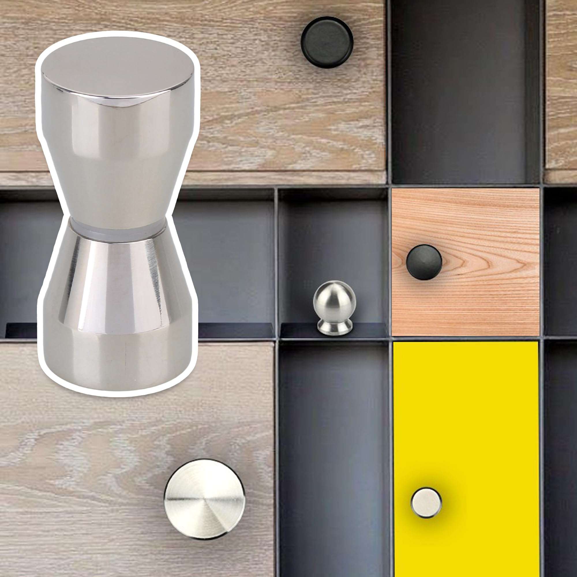 Stainless Steel Solid Taper Head Shower Room Glass Door Pull Knob Handle 6