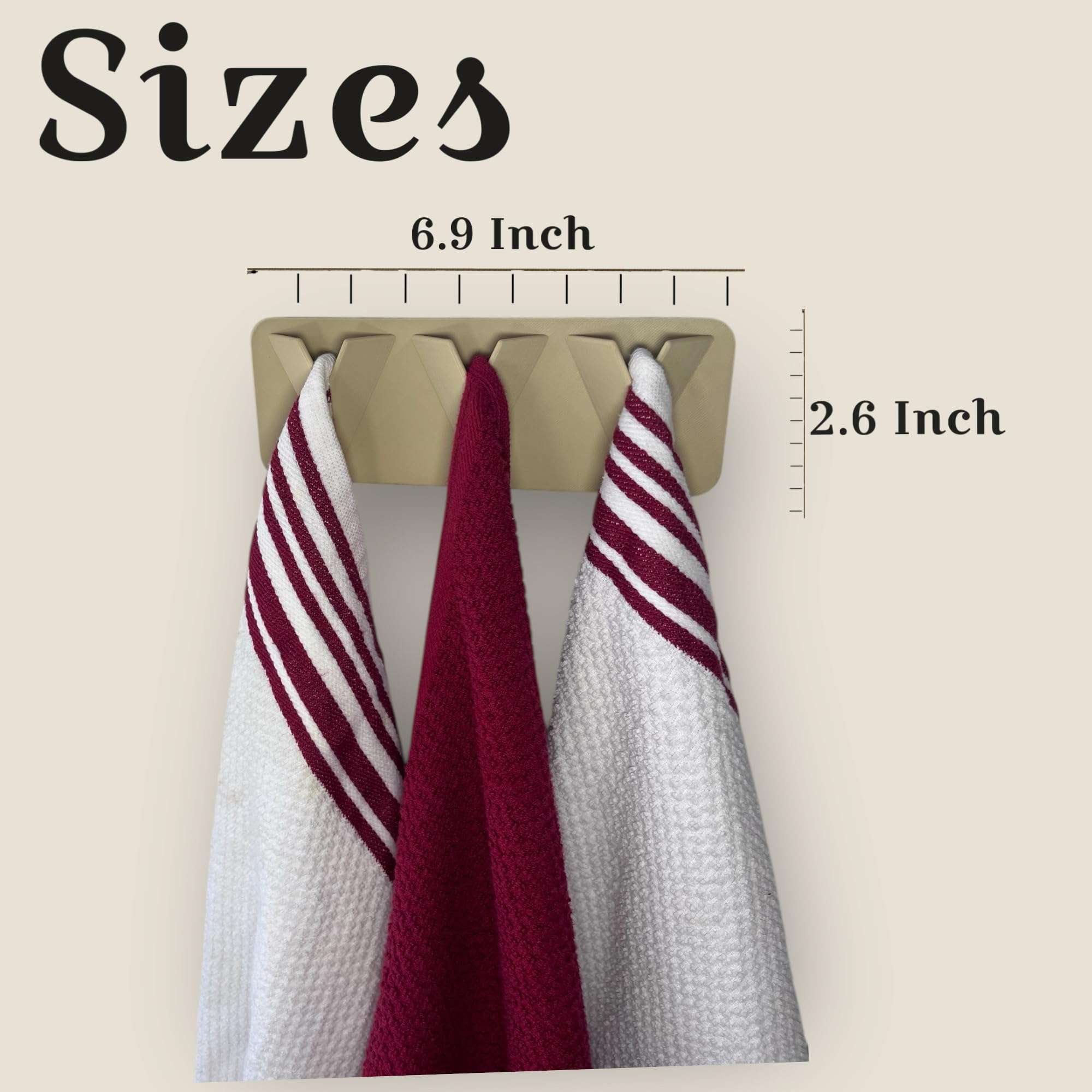 Modern Wall Mount Towel Hook Rack with Double Sided Tape, 3 Foldable Hooks, Black 4