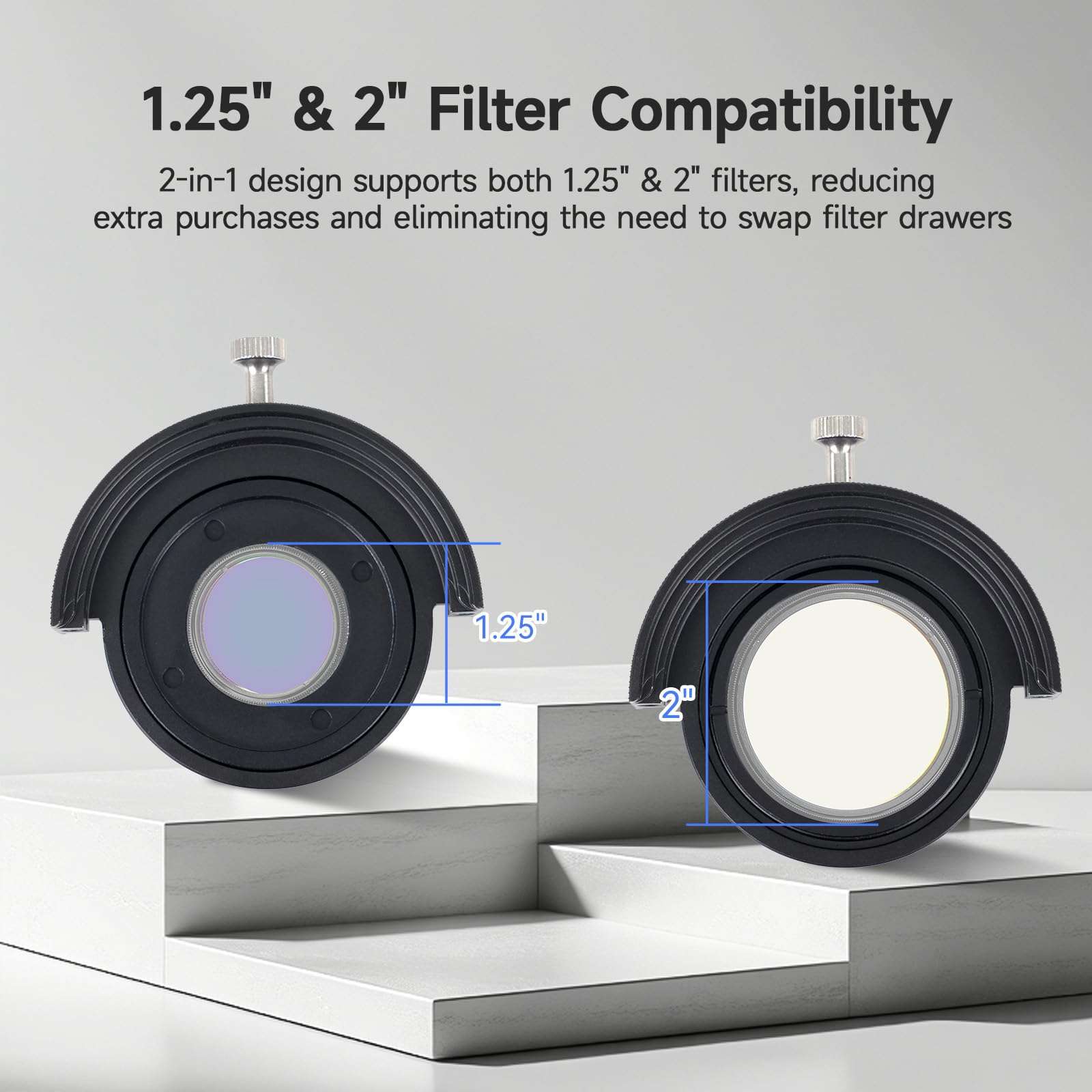 SVBONY SV226P M42-M48 Filter Drawer for OAG Version, New Upgraded with Twelve M2.5 Female Threads, Photographic Filters Drawer, Double Magnetic Filter Holder for 1.25" and 2" Filter, for Deep Sky 4