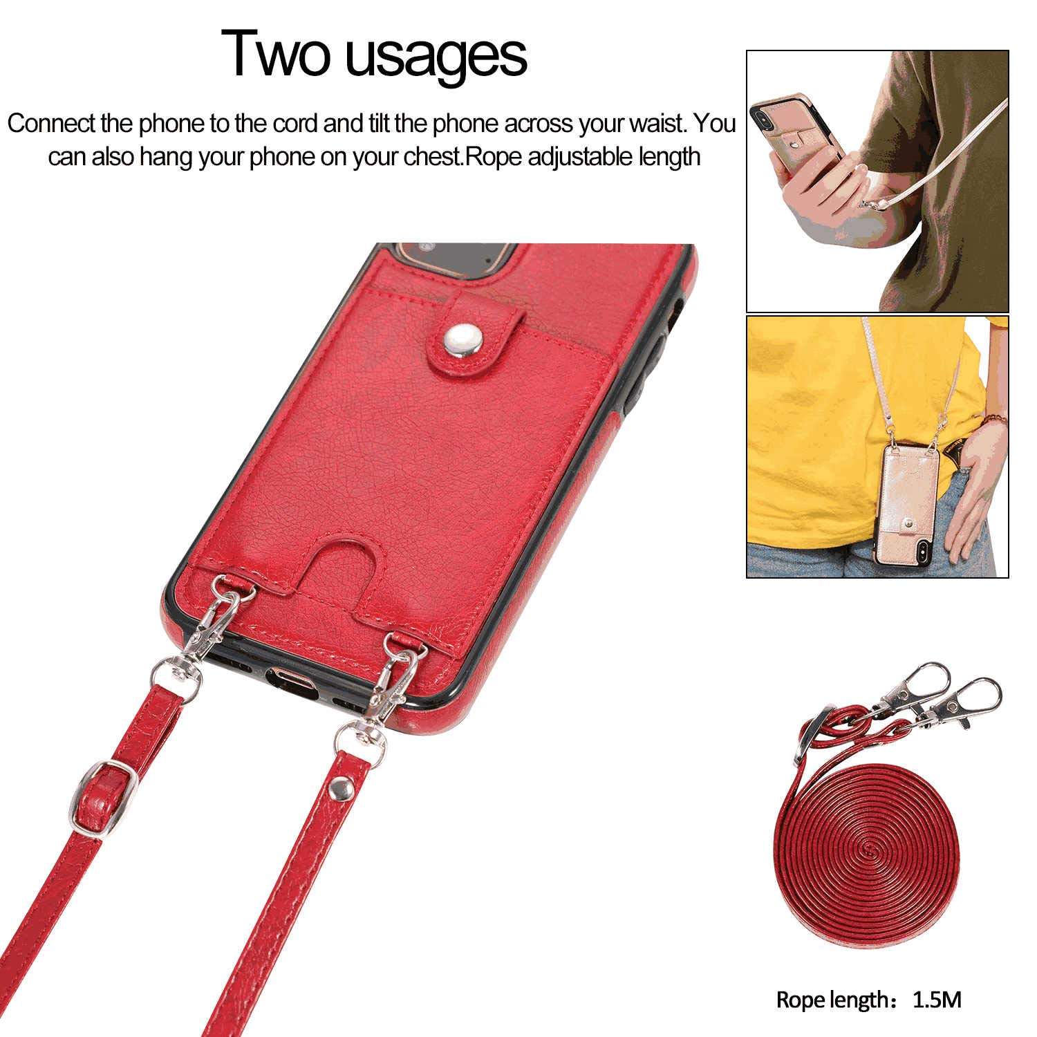 Leather Cover Compatible with Samsung Galaxy S9 Plus, Card Holders Kickstand Extra-Shockproof red Wallet Case for Samsung Galaxy S9 Plus 4