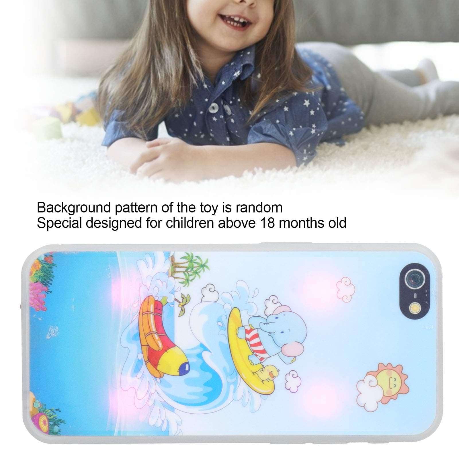 JINDI Simulation Phone Toy, Simple Operation Learning Phone Toy Educational Rechargeable Different Functions for Early Education(Russian Blue) 5