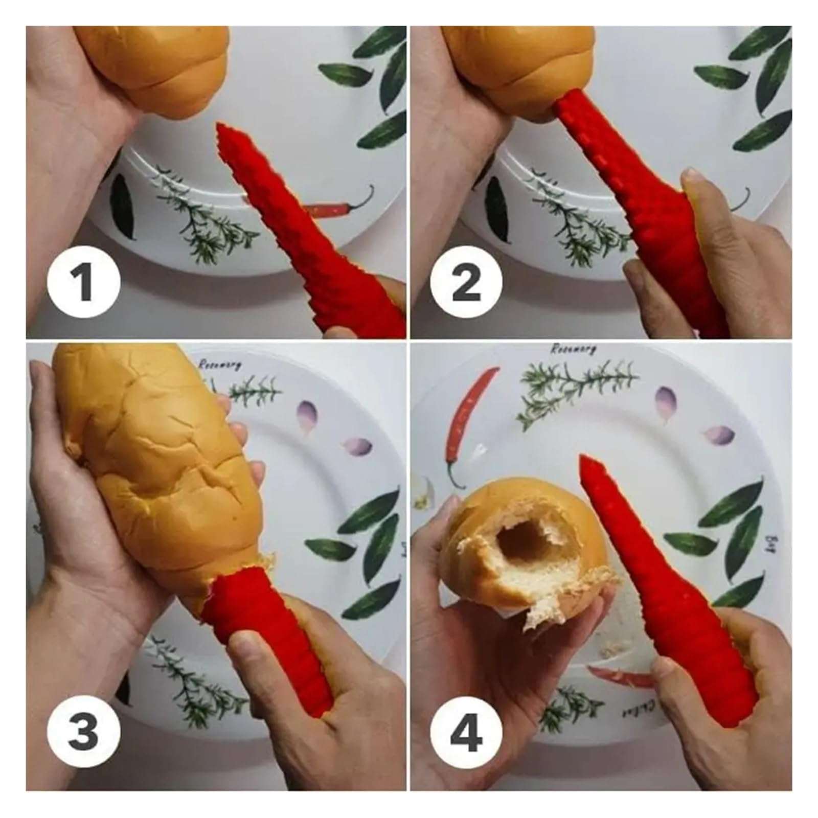 Bread Hotdogger Hot Dog Drill Leakproof Hot Dog Baking Tool Kitchen Gadgets(Yellow) 3