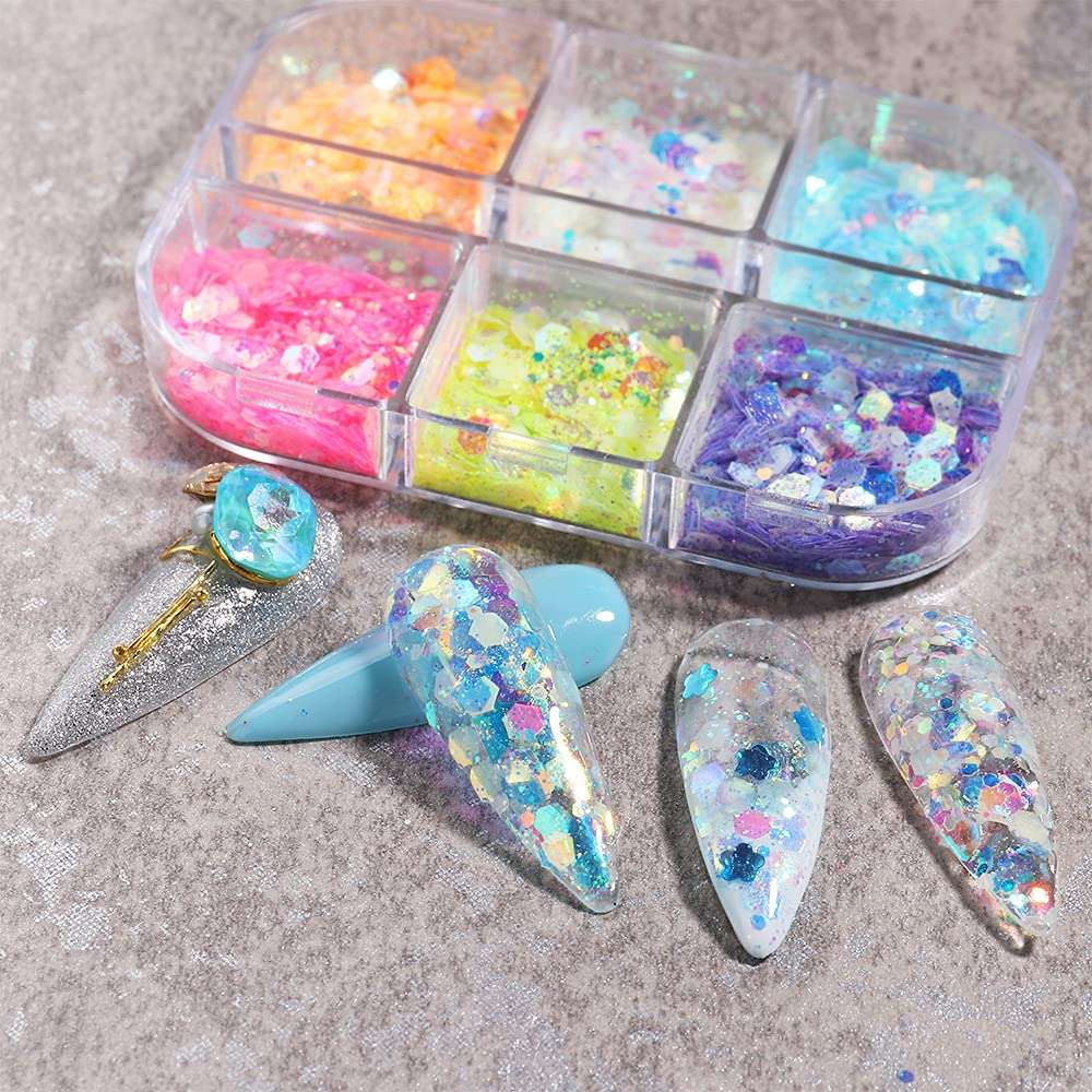 S.A.V.I UV Color Changing Glitter - Sun-Activated Nail Sequins for DIY Nail Art for Women & Girls 5