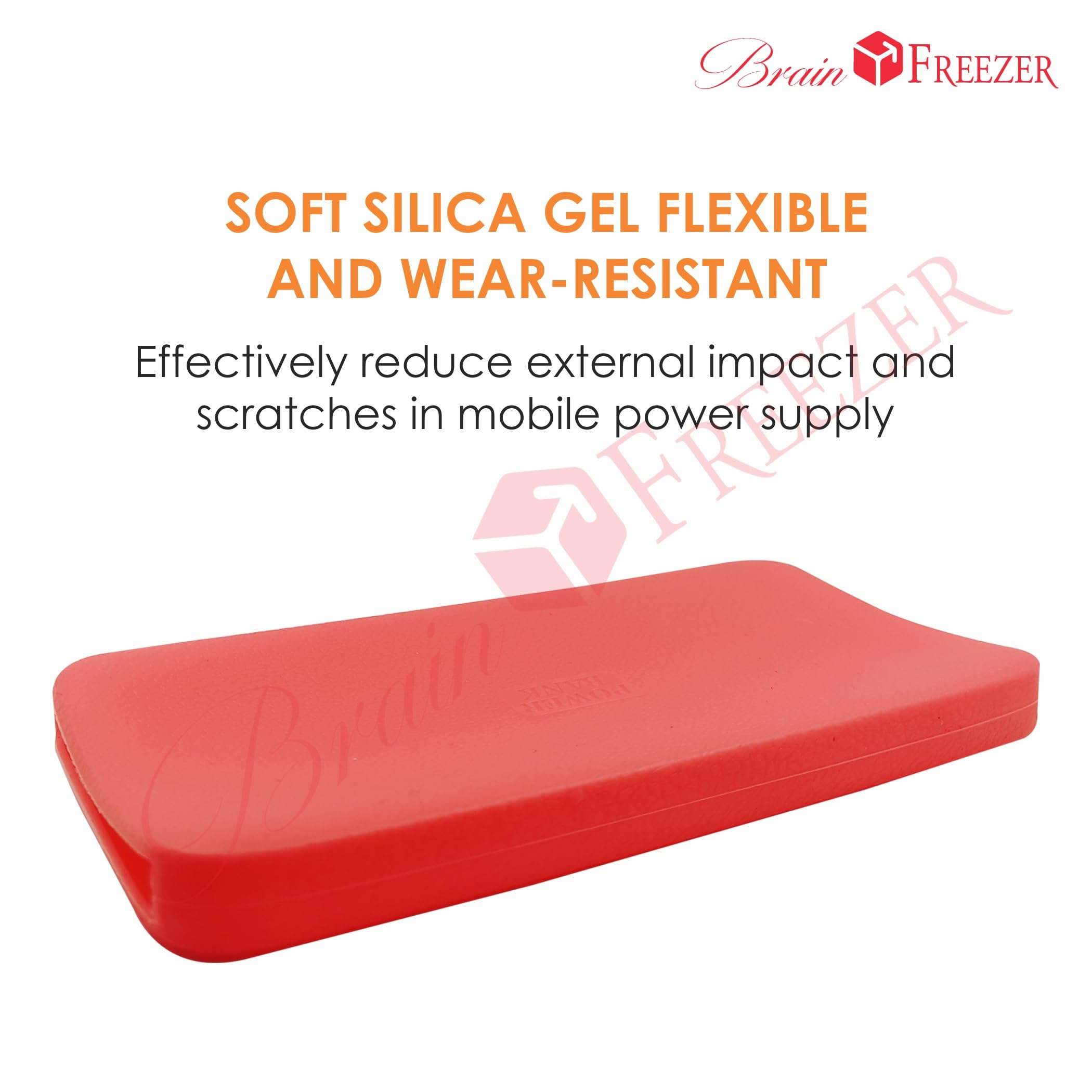 Brain Freezer Silicon Soft Cover Case Compatible with Redmi Power Bank 10000 mAh (Pink) [Device Not Included] 4