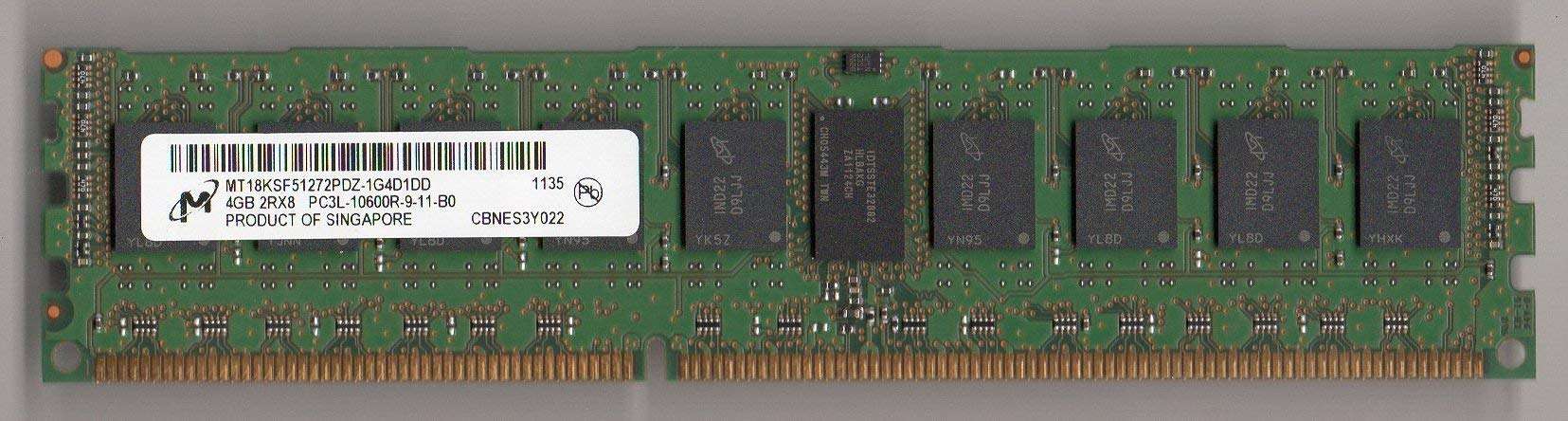 MICRON MT18KSF51272PDZ-1G4D1DD PC3L-10600R DDR3 1333 4GB ECC REG 2RX8 (for Server ONLY) 1