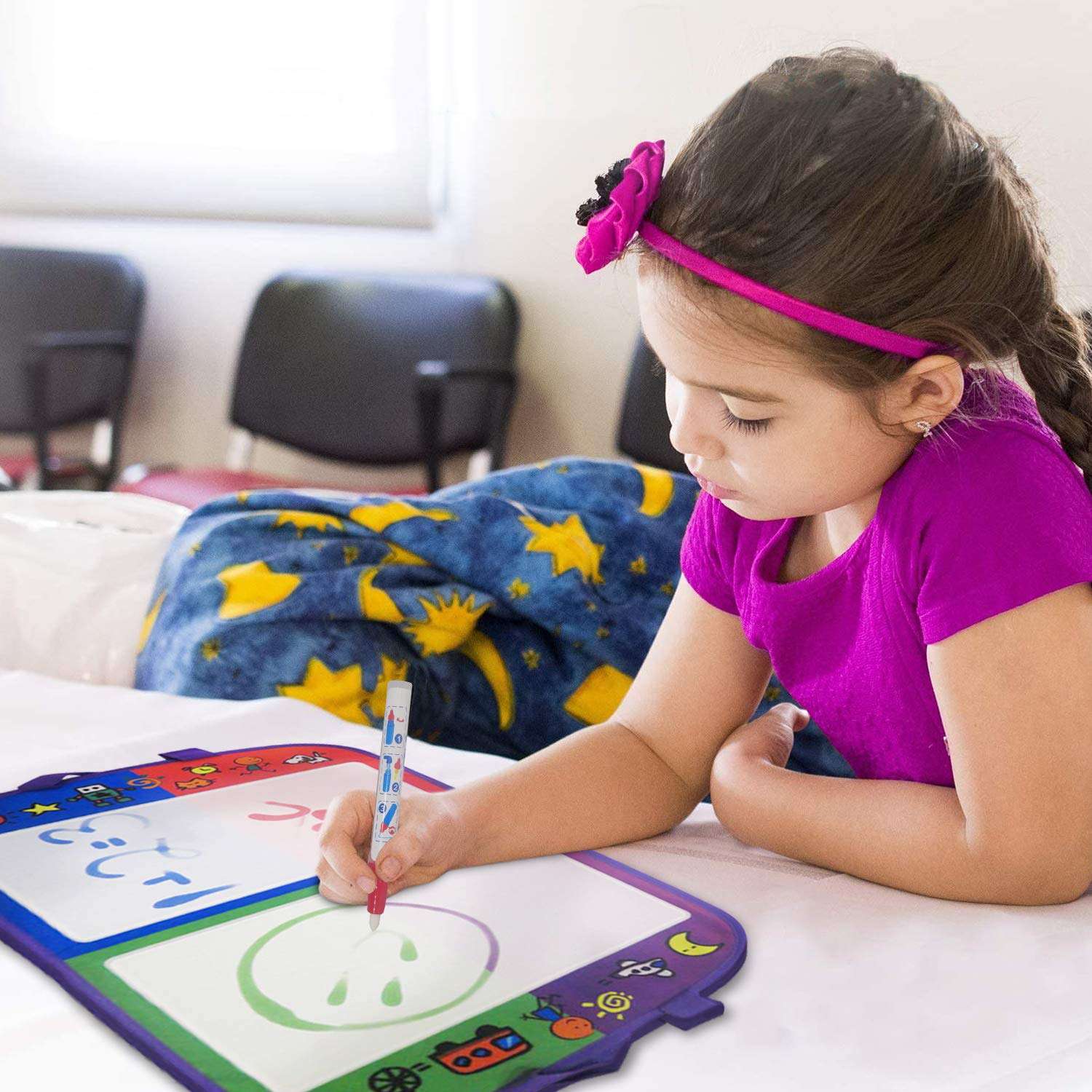 First Classroom Water Doodle Travel Drawing Kit - Educational Writing Pads & Magic Pens - Mess Free Coloring Mats - Ideal Gift for Boys & Girls Top Kid Toys 3