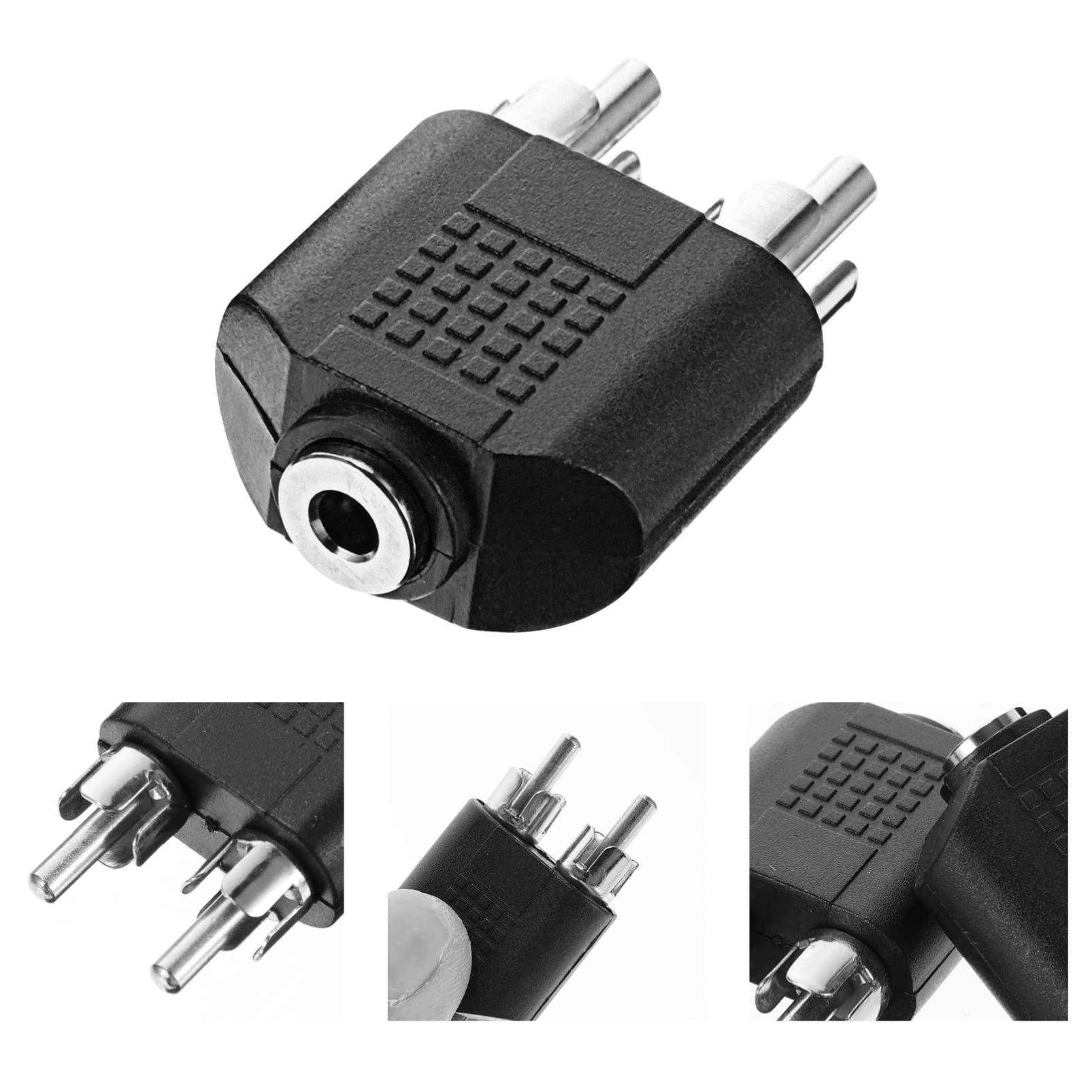 Housoutil 3sets Audio Converter Boom Fast Cables Headphones Coupler Wire Guitar Dual to Dual Cable Jack to USB C USB to Cable Mic Cable Power Headphone to Jack Adapter Cord Black Zinc 8pcs*3 5