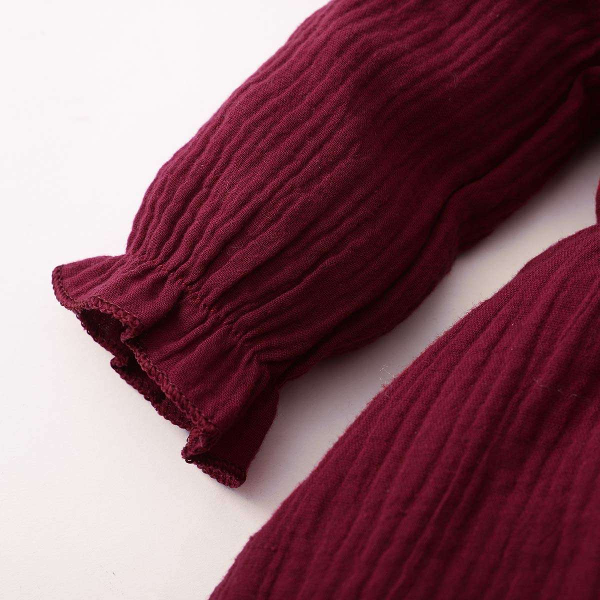 SANMIO Toddler Baby Girls Clothes Dresses Outfits Cute Ruffle Princess Party Tutu Bowknot Dress (3-4T, Wine Red-2) 6