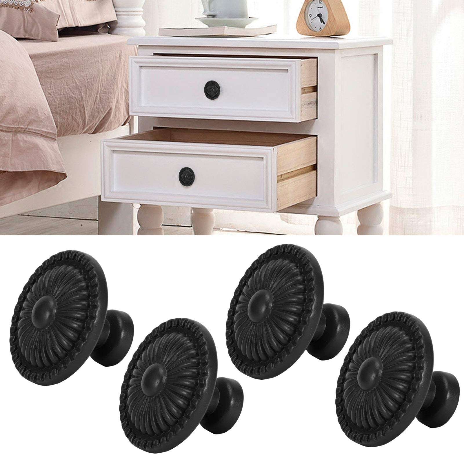 Plyisty Pull Handles, Door Knobs, Zinc Alloy Drawer Furnitures for Cabinets Side Doors Wardrobes(388 Black) 4