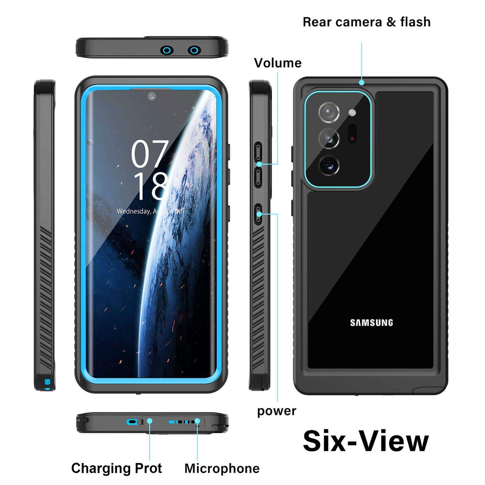 Nineasy for Samsung Galaxy Note 20 Ultra Case, Note 20 Ultra Waterproof Case,360° Full Body Protection with Built in Screen Protector Underwater Cover IP68 Shockproof Case for Note 20 Ultra 5G 6.9" 3