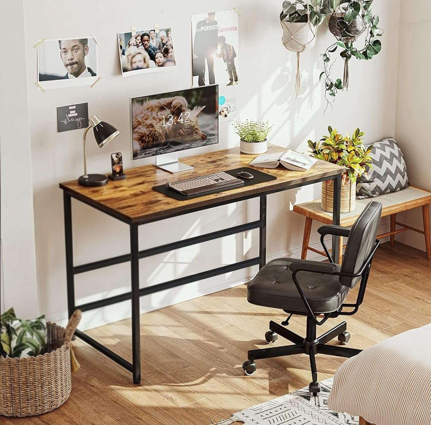 COREMET Portable Wood & Metal Computer Desk | Modern Writing Table | Multipurpose Study Table Best for Home, School, Office Work & More | Ideal for Kids & Adults 1