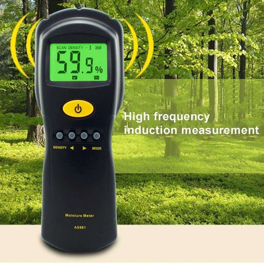 KANJJ-YU Water Quality Tester Moisture Meter AS981 Digital Wood Moisture Meter Hygrometer Humidity Tester Plywood Wooden Materials LCD Backlight Damp Detector Humidity Tester 3