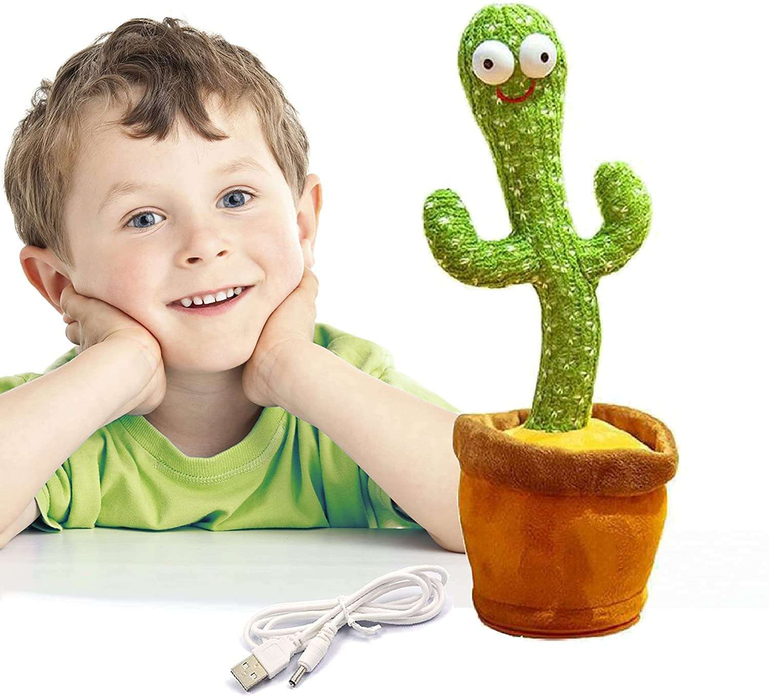 KMC KIDOZ Dancing Cactus Talking Toy, Cactus Plush Toy, Wriggle & Singing Recording Repeat What You Say Funny Education Toys for Babies Children Playing, Home Decorate (Multicolor) (kmc1910) 5