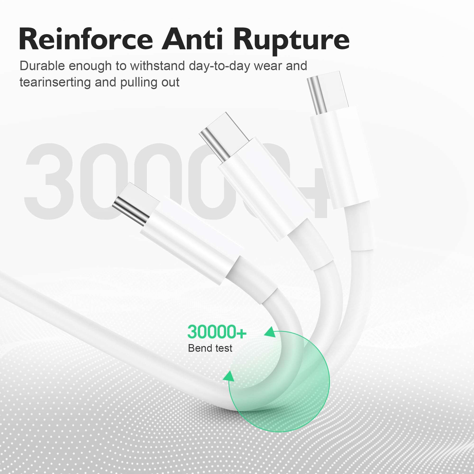 KTDRJN USB C to USB C Fast Charging Cable 60W,6 Feet Type C to Type C Cord with 30W USB C Charger for New ipad Pro 12.9/11, Air 4/5, Mini 6, MacBook Air, (White) 5