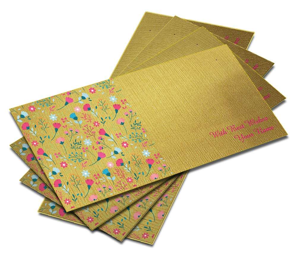 Brown Cloud Customised Exclusive Shagun/Money/Gift Envelope/Cover/Lifafa on GOLDEN TEXTURED PAPER for Gift/Festival with Personalized Text Message/Name (SEGOLDTEX BC 07) (Pack of 20) 1