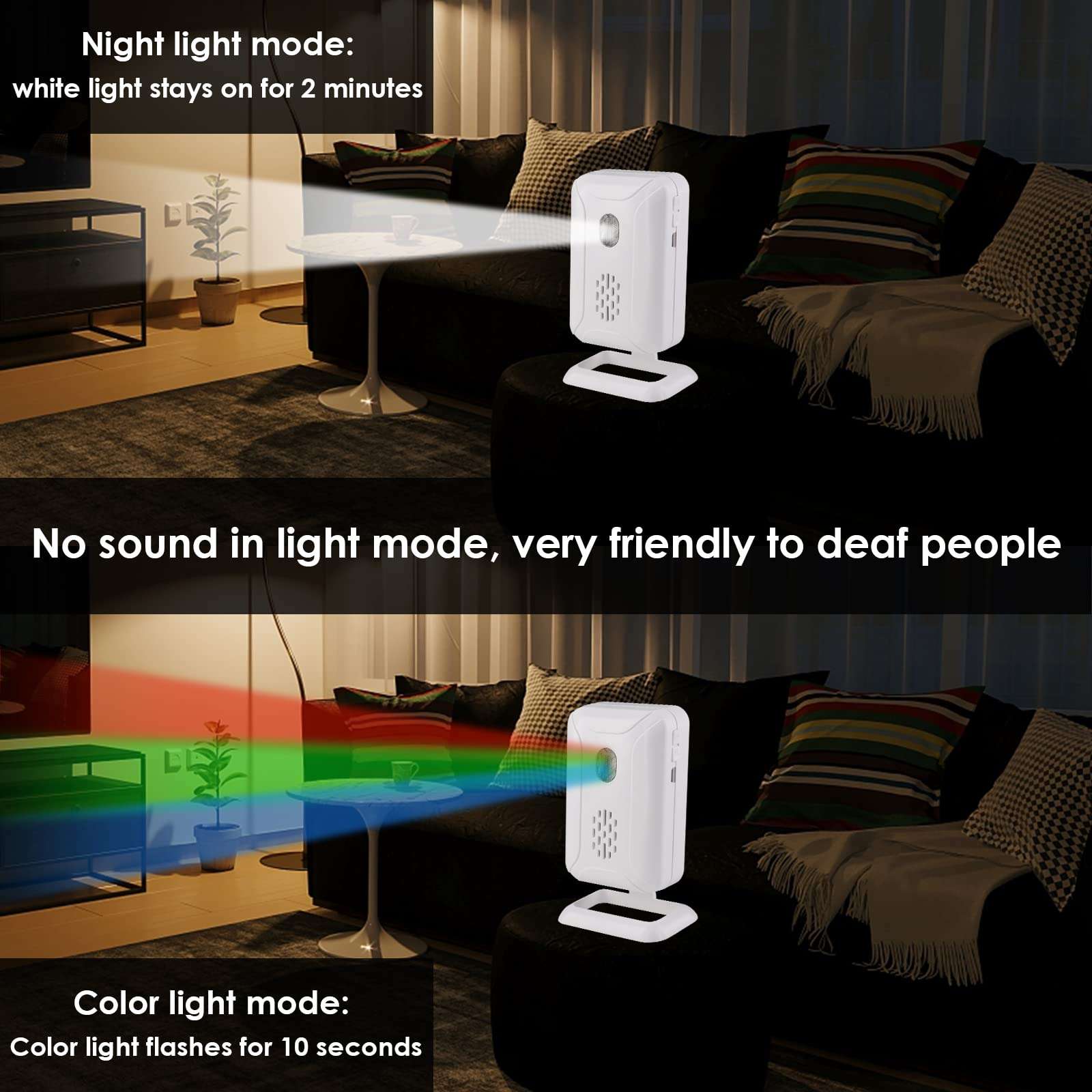 GREENCYCLE Motion Sensor Alarm, Wireless PIR Motion Sensor Detector Security Alarm Chime, Shop Store Office Home Front Door Entry Welcome Doorbell, Inside Door Bell Chime (4 Receiver 2 PIR Detector) 4