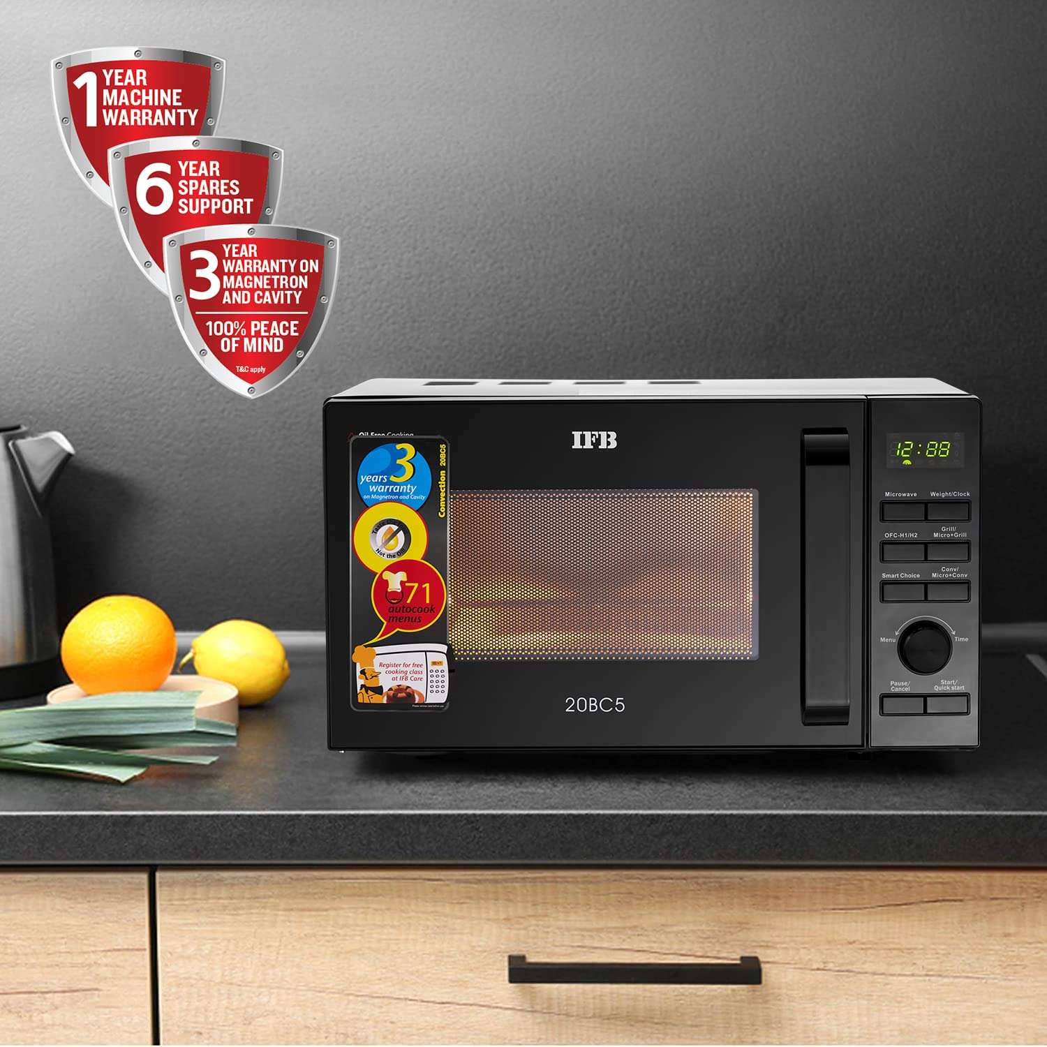 IFB 20 L Convection Microwave Oven (20BC5, Black, With Starter Kit) 5