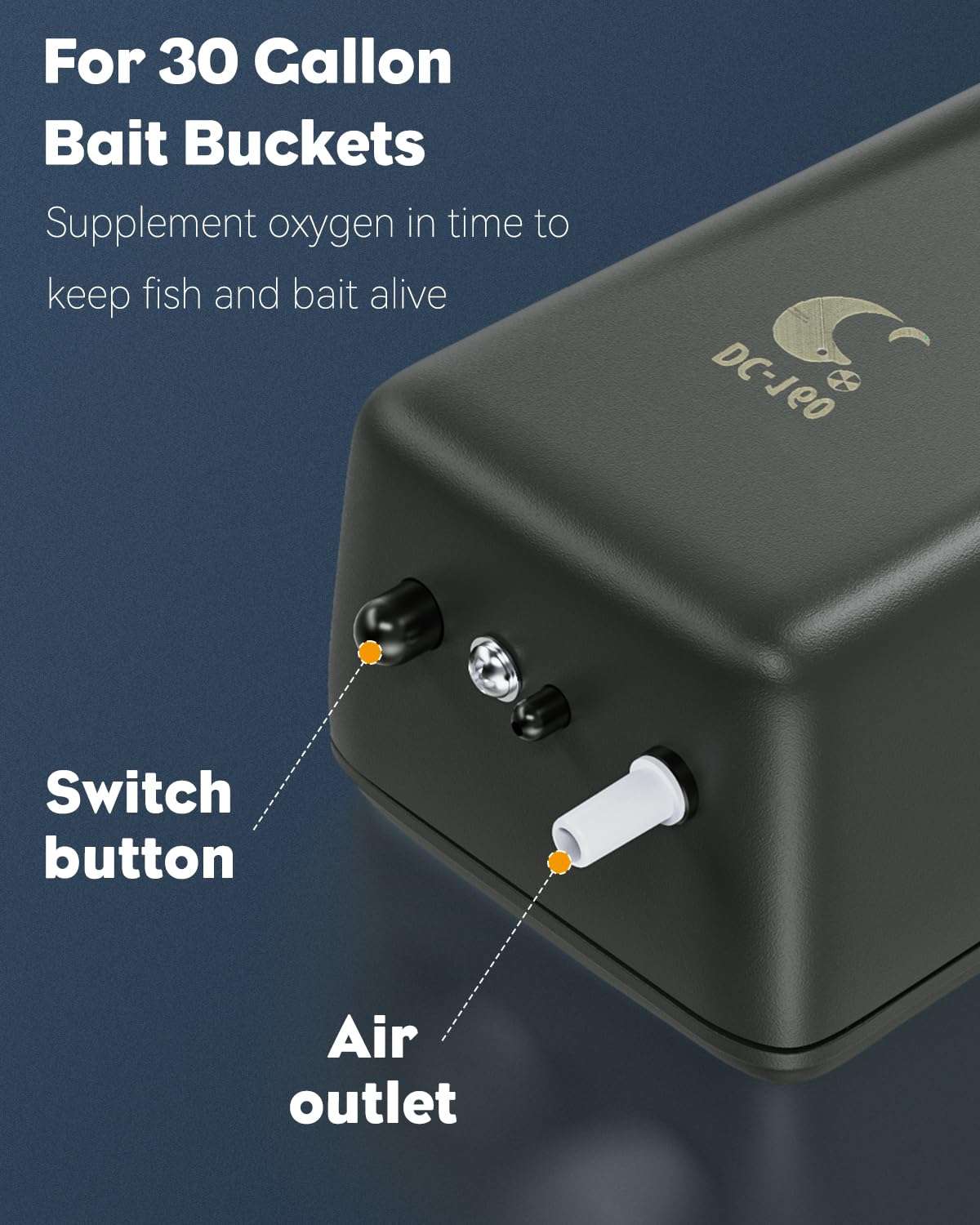 Uniclife Battery Operated Air Pump 40 GPH Aquarium Portable Outdoor Aerator for Fish Tanks up to 30 Gallon – Battery Not Included (with Air Stone and Airline Tubing Accessories Inside The Pump Body) 4