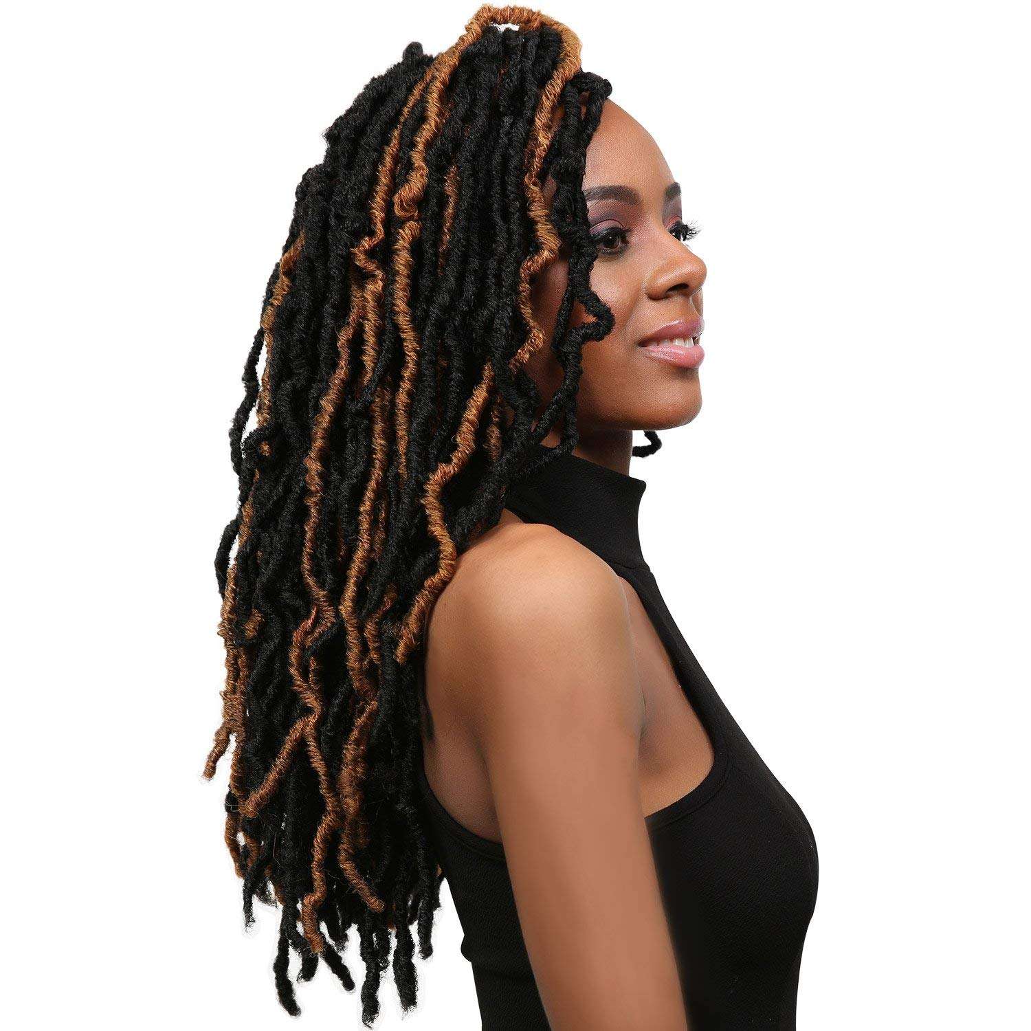 4-Pack, M1B/Pur: Bobbi Boss Synthetic Hair Crochet Braids African Roots Braid Collection Nu Locs 18" (4-Pack, M1B/Pur) 6