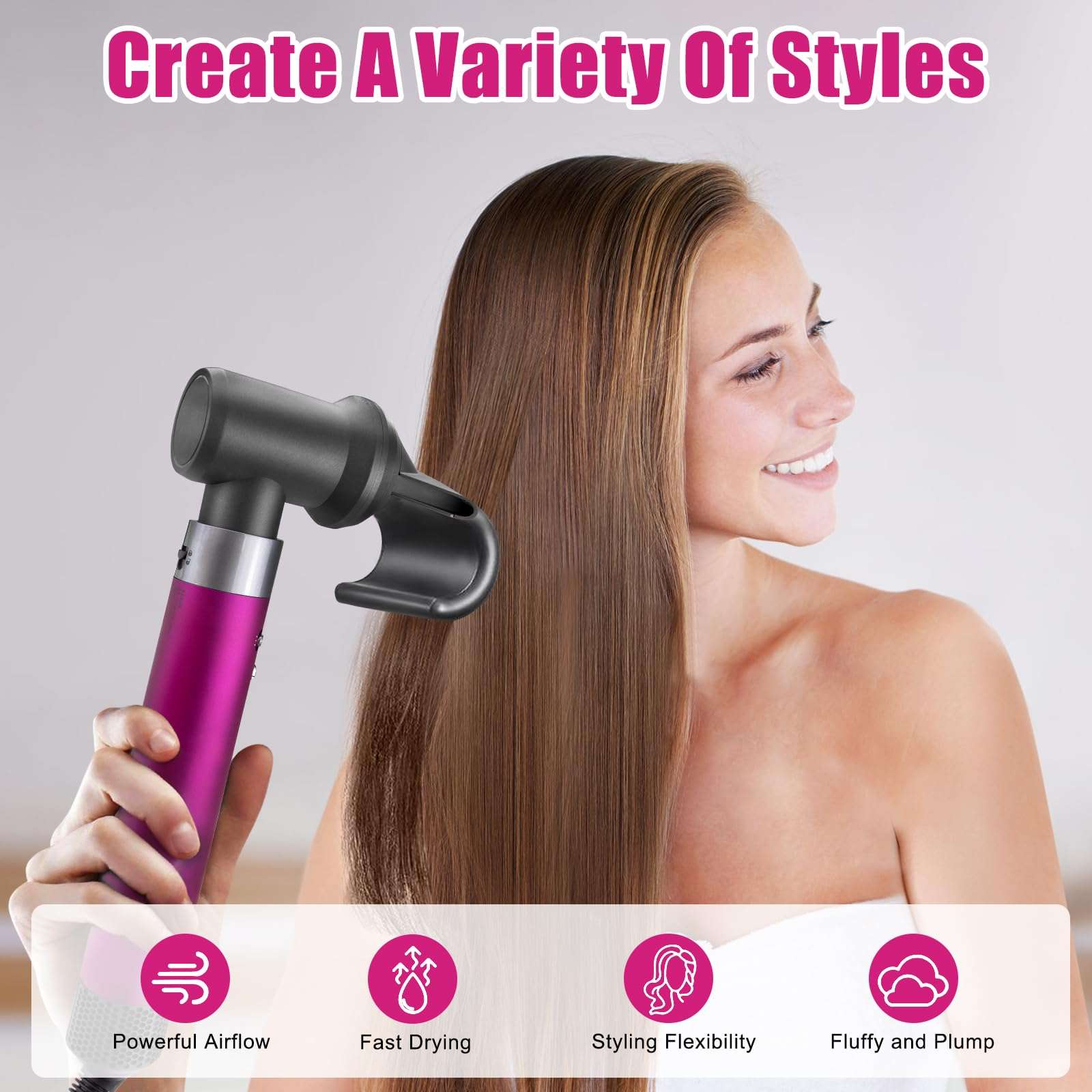 Adapter and Anti-Flying Nozzle for Dyson Airwrap Styler, Attachments for Curling Iron Converting To Hair Dryer 3