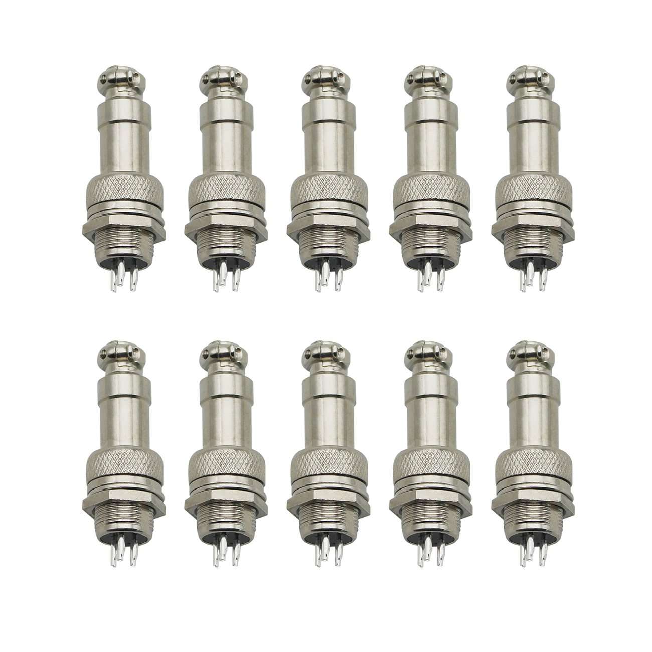 Raogoodcx 10Pcs 3 Pin Aviation Connector Male Female Plug Metal GX12 Panel Connector Socket Plug 1