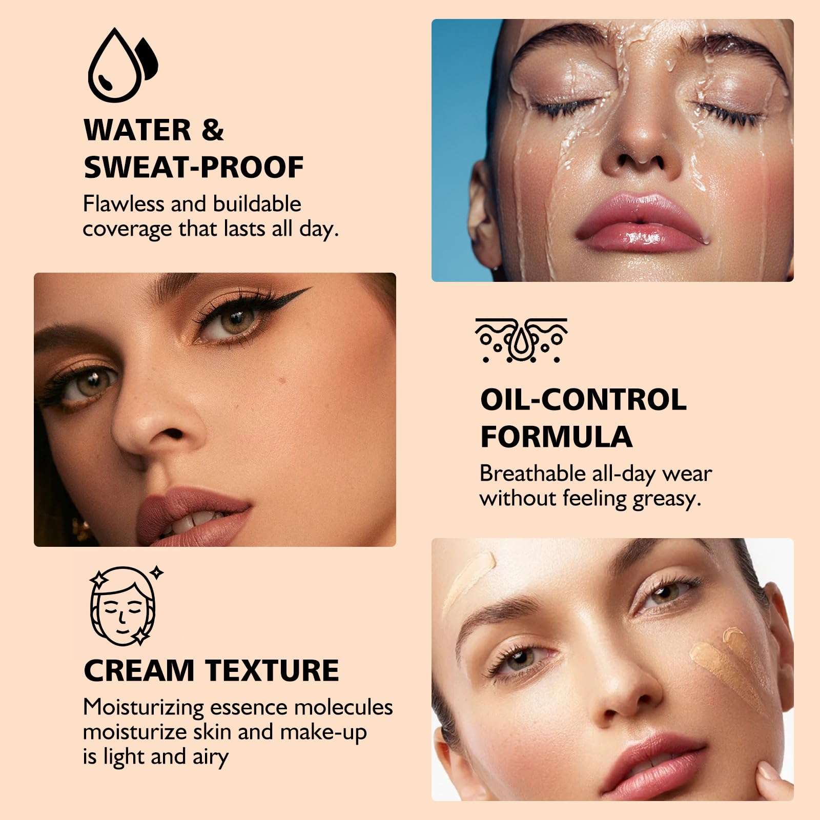 Supreme Creme All-Over Complexion Perfector - Long Lasting Supreme Cream Body Perfector - Waterproof Transfer-Resistant Skin Tint CC Cream Foundation (Natural Color, 2.82 Ounce (Pack of 1)) 5