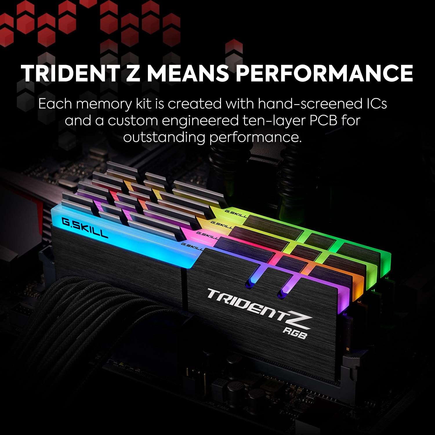 G.SKILL Trident Z RGB Series DDR4 RAM (XMP) 16GB (2x8GB) 3200MT/s CL16-18-18-38 1.35V Intel AMD Desktop Computer Memory U-DIMM (F4-3200C16D-16GTZR) 2