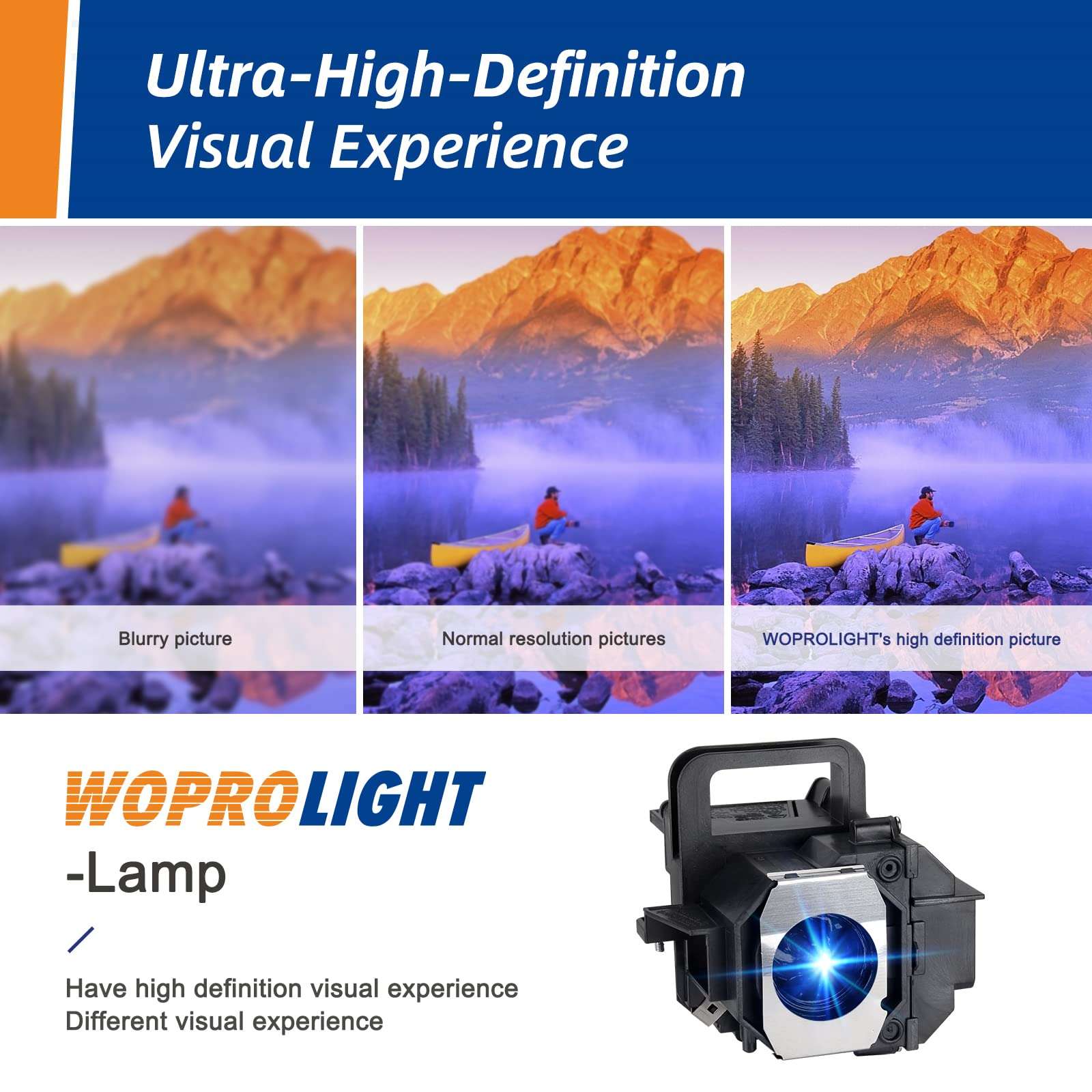 Woprolight for Epson ELPLP49 Replacement Premium Quality Projector Lamp for Epson PowerLite Home Cinema 8350 HC8350 Projector 3