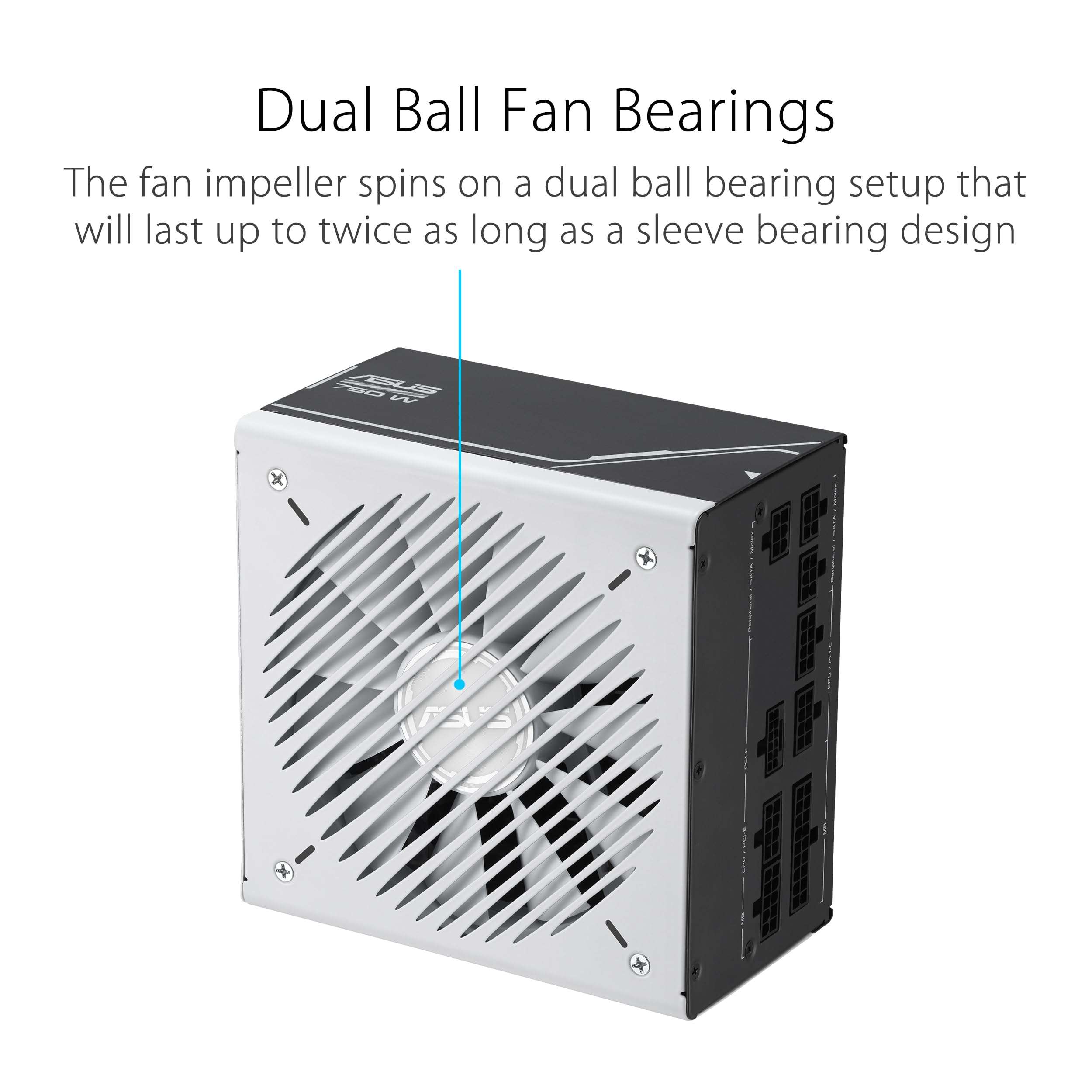 ASUS Prime 750W Gold (750 Watt, ATX 3.0 Compatible, Fully Modular Power Supply, 80+ Gold Certified, Dual Ball Bearings, Two Color Options in One, 8-Year Warranty) 3