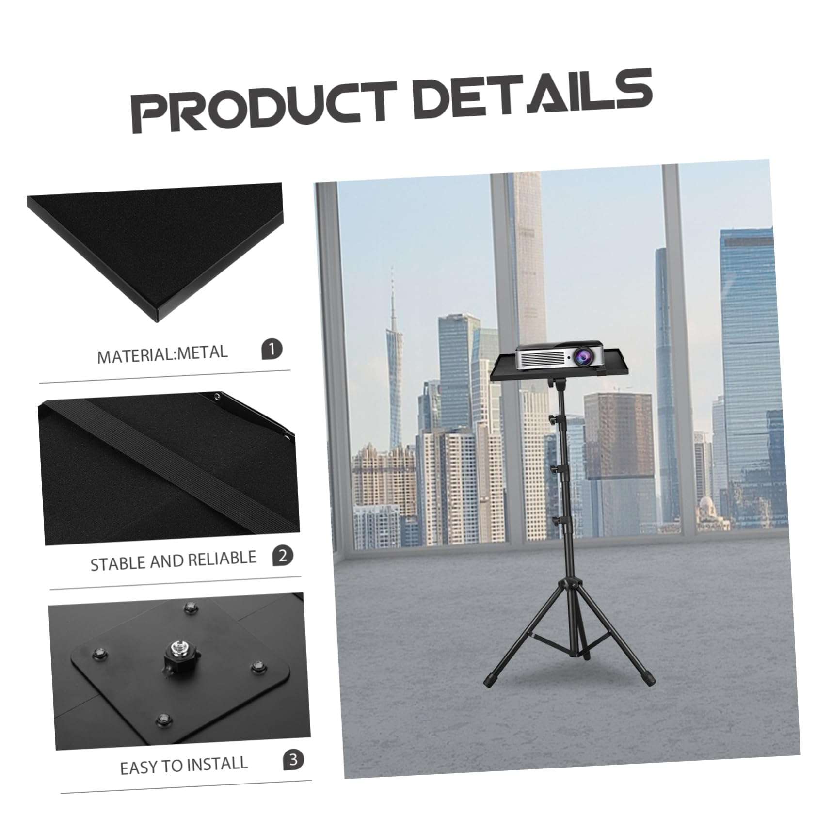 Vaguelly Projector Bracket Laptop Stand Tablet Holder Tripod Floor Projector Stand Tray Projector Stand Attachment Holder for Projector Stand Projector Tray Only Screw T50 Metal Pallet 5