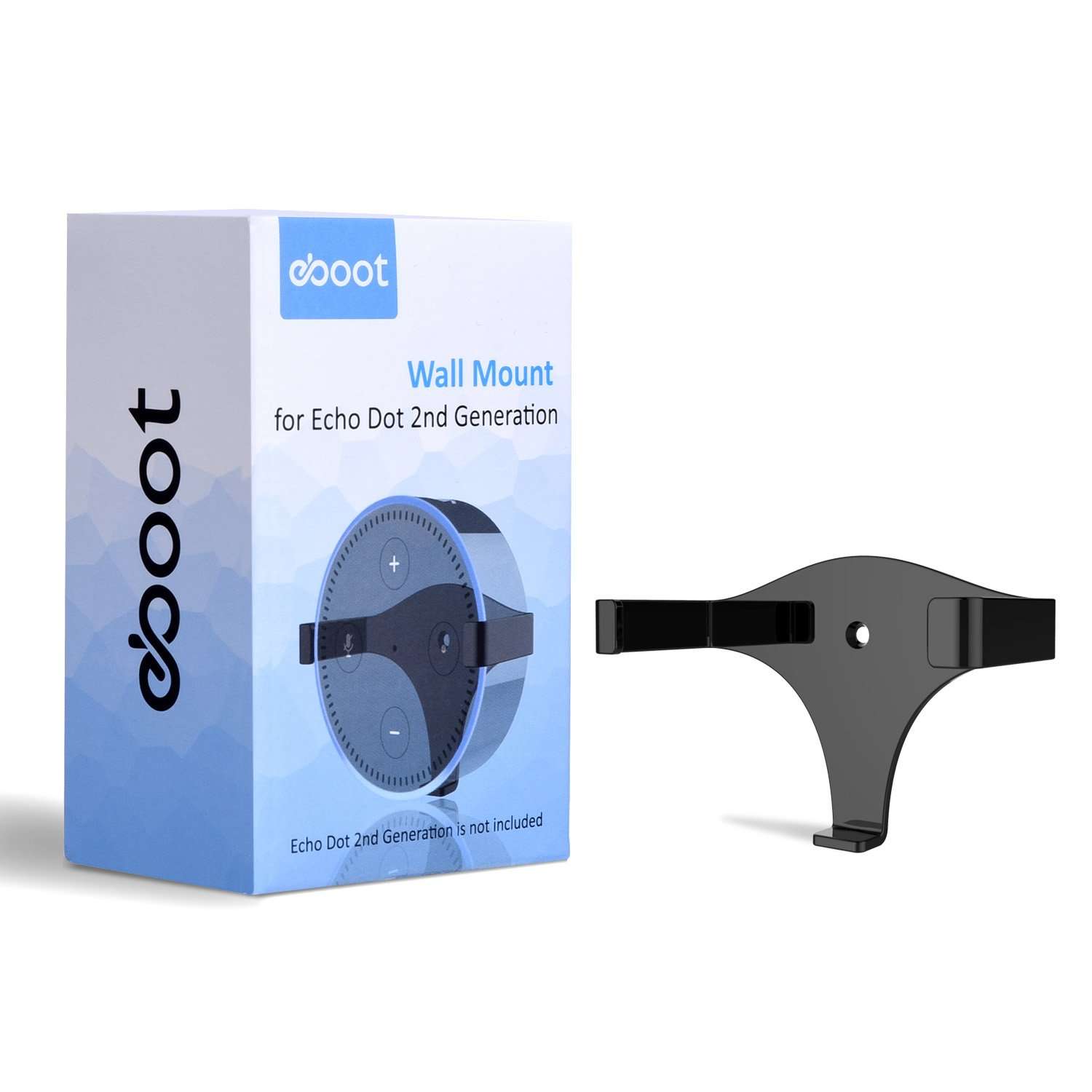 eBoot Solid Metal Wall Mount Stand Holder Stand Bracket for All-New Echo Dot 2nd Generation (Black 1) 6