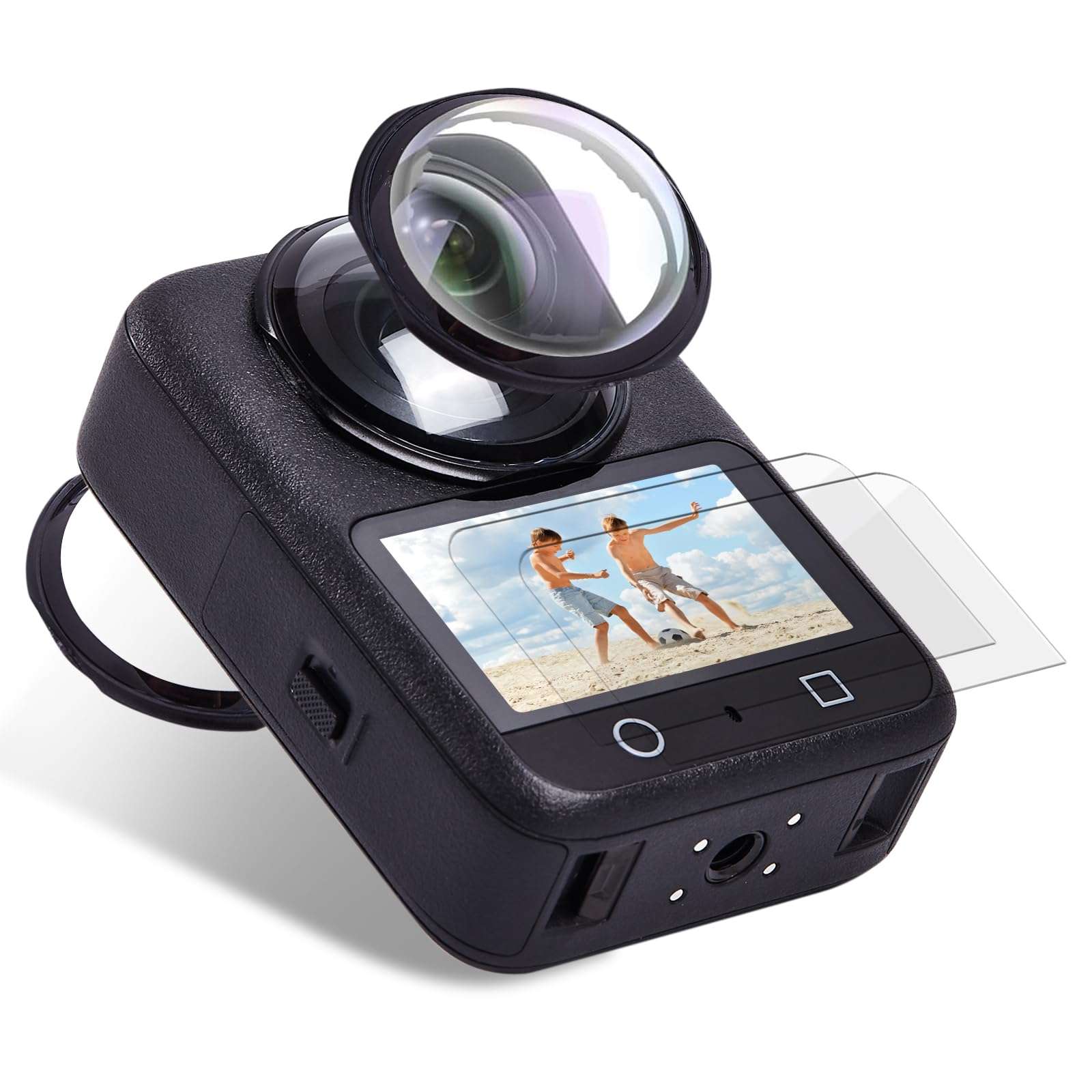JZW-Shop Glass Lens Guard with 2 Pack Screen Protectors Compatible with DJI OSMO 360 Camera, 9H, Scratch Protection, Anti-Fingerprints, Bubble-Free, HD Clear 1