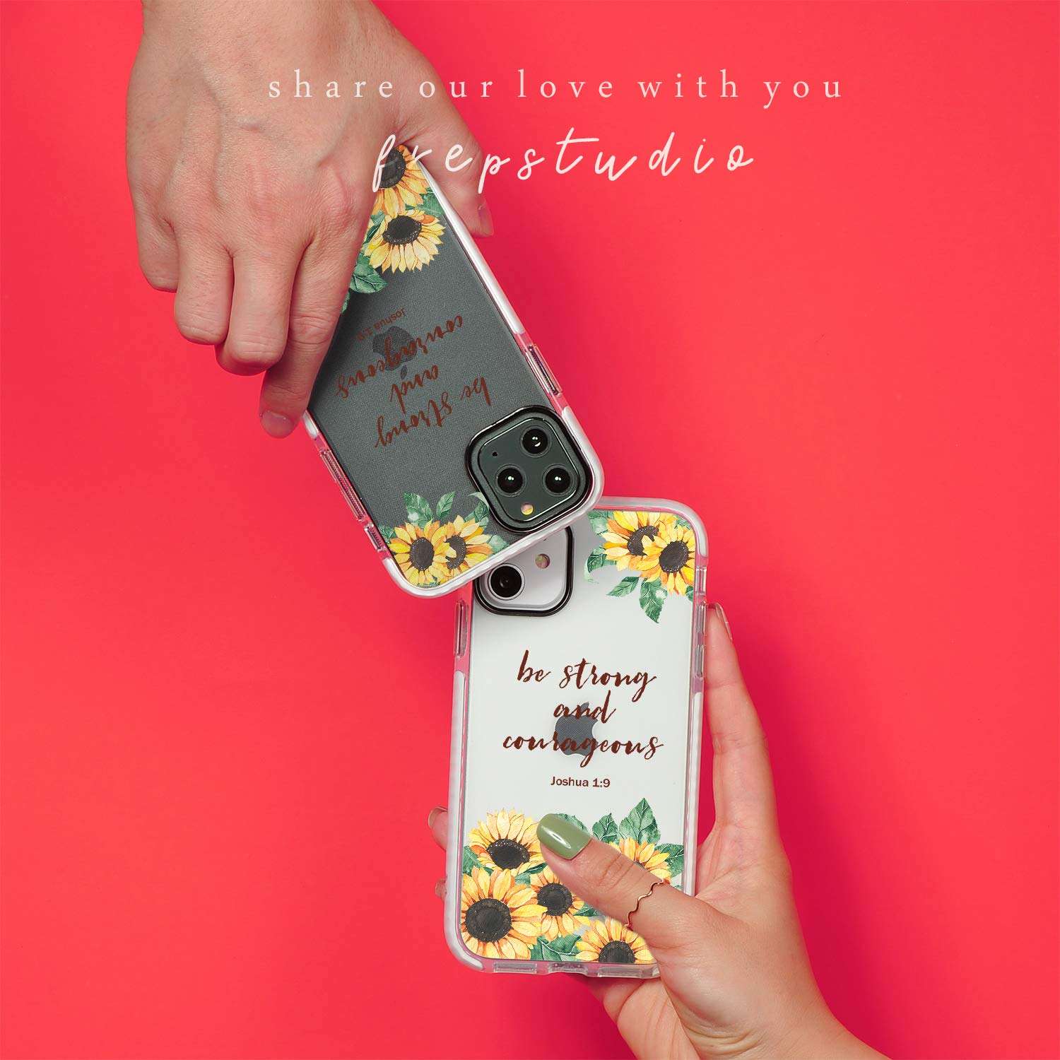 Case Compatible for iPhone 12 Mini,Sunflower Floral Flowers Inspirational Bible Verses Christian Quotes Joshua 1:9 Soft Protective Clear Case With Design for Girls Women Compatible for iPhone 12 Mini 2