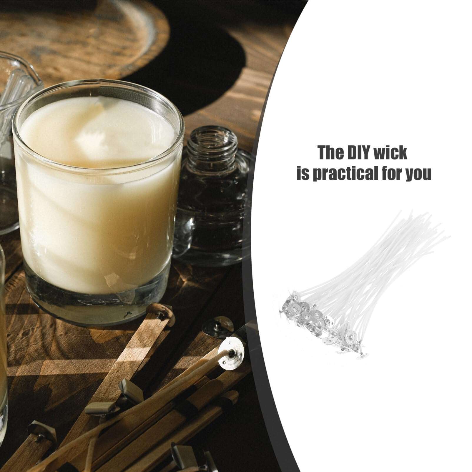LALAFINA 50pcs Cotton Candle Wick DIY Candle Making Wicks Scented Candle Cotton Wicks Replacement Tealight Making Supplies for Candle Making,Candle DIY 6